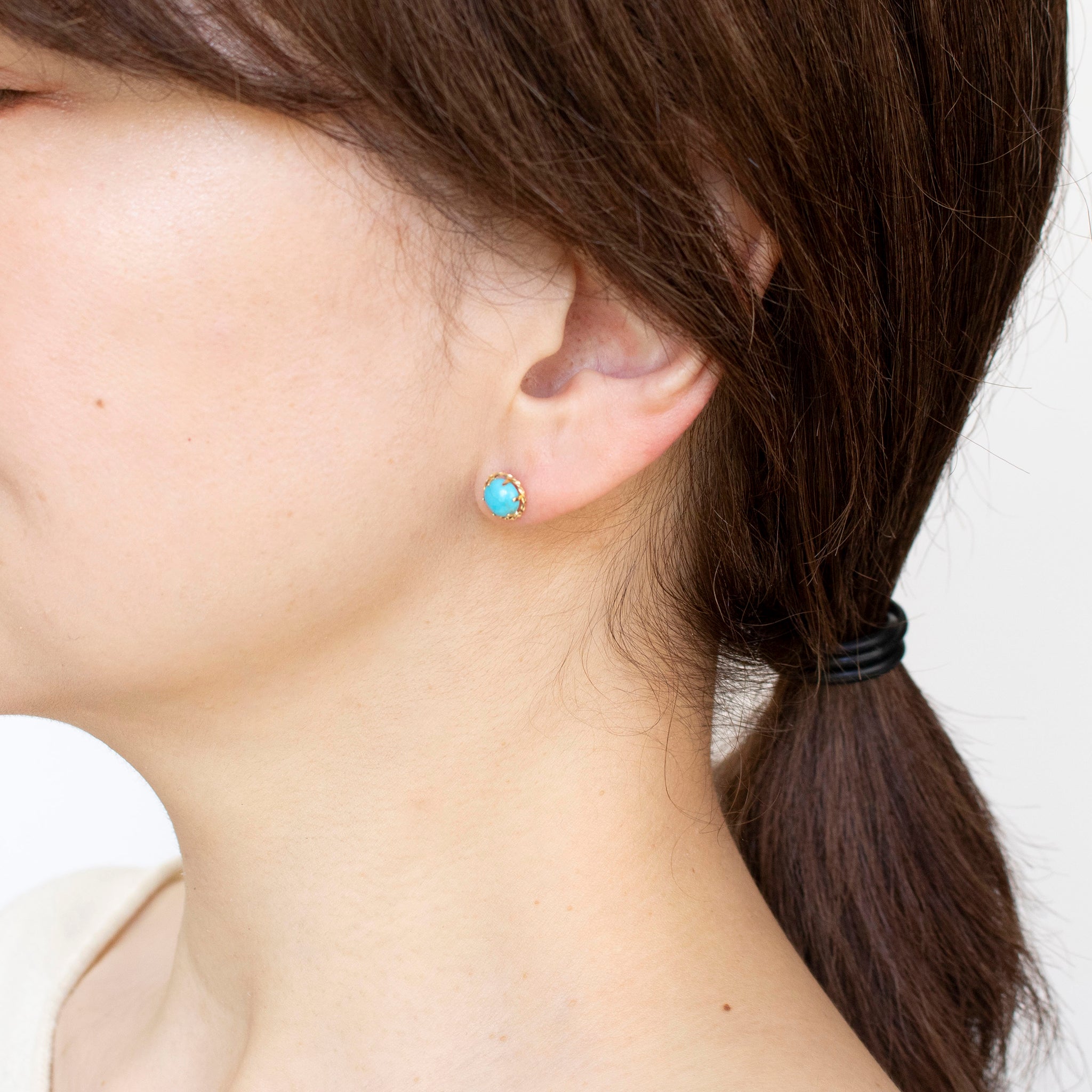 トルコ石/ターコイズ K18ピアス(12月誕生石)《25H00206》