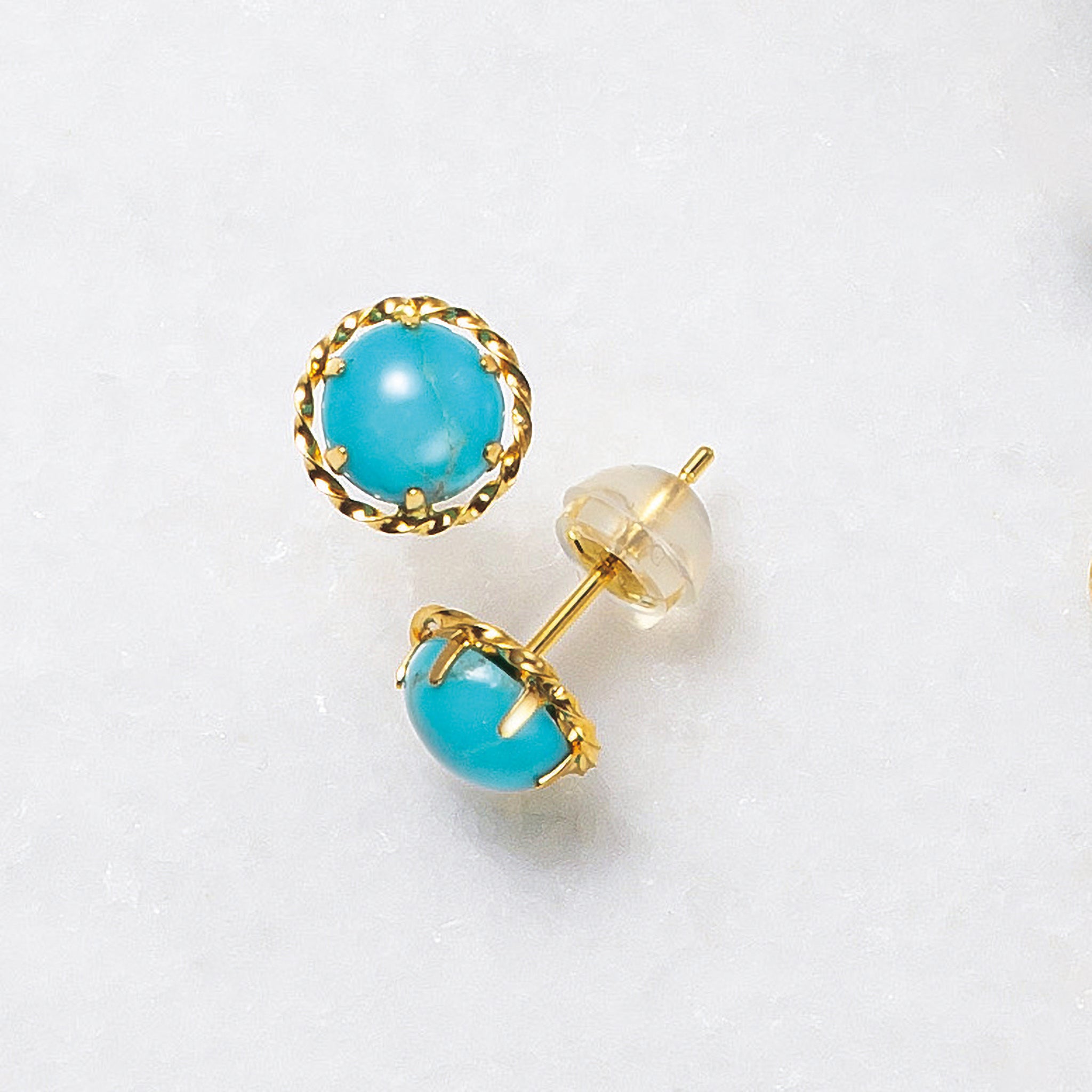 トルコ石/ターコイズ K18ピアス(12月誕生石)《25H00206》