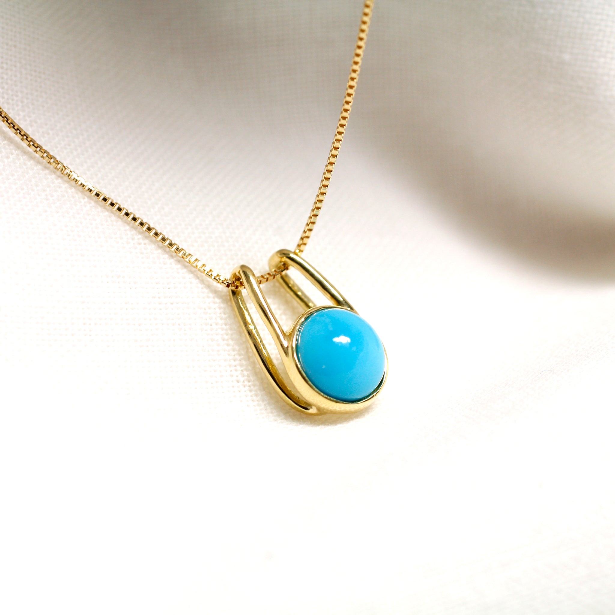 トルコ石/ターコイズ K18ネックレス(12月誕生石)《25H00208》