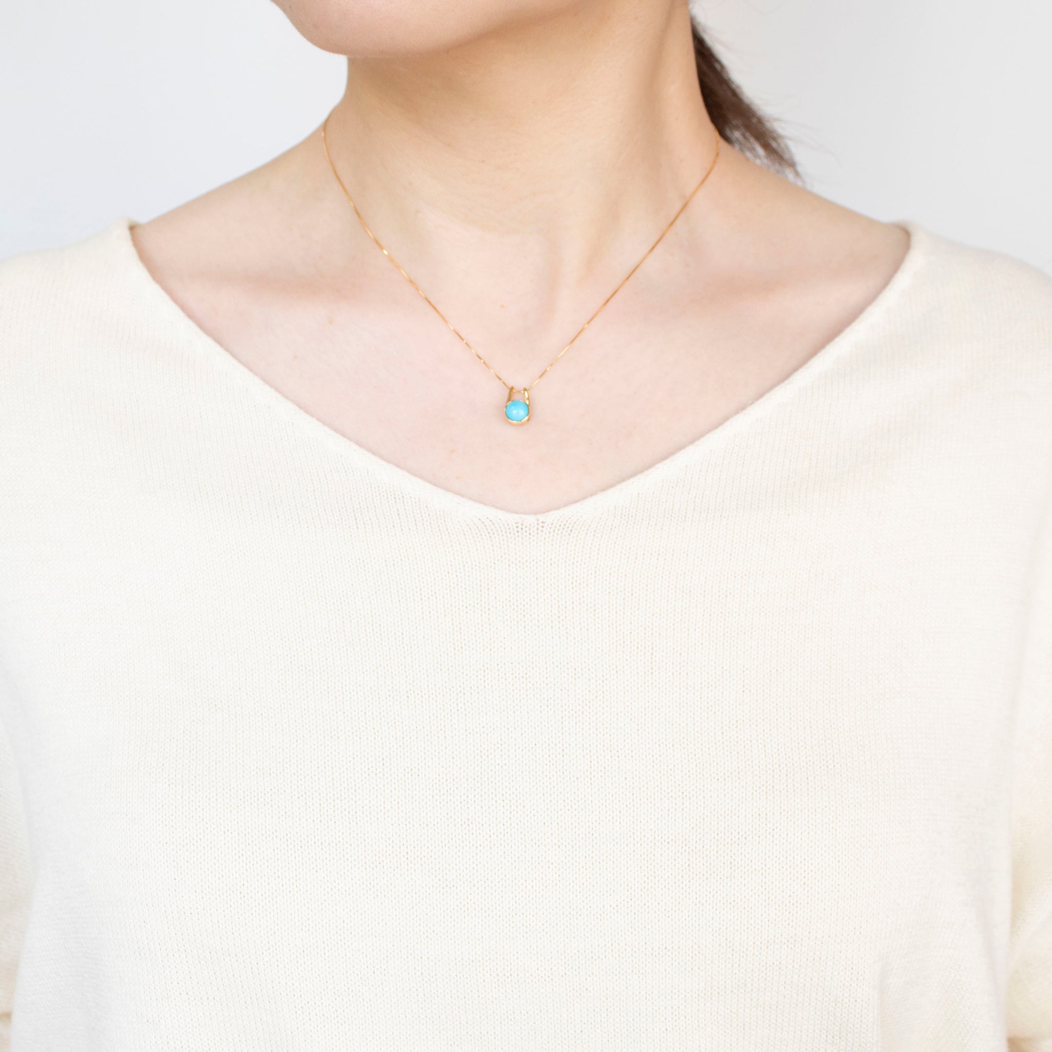 トルコ石/ターコイズ K18ネックレス(12月誕生石)《25H00208》