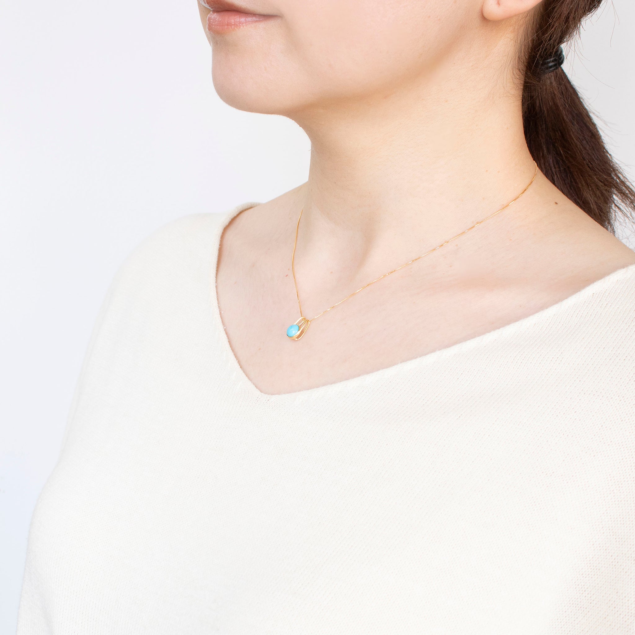 トルコ石/ターコイズ K18ネックレス(12月誕生石)《25H00208》