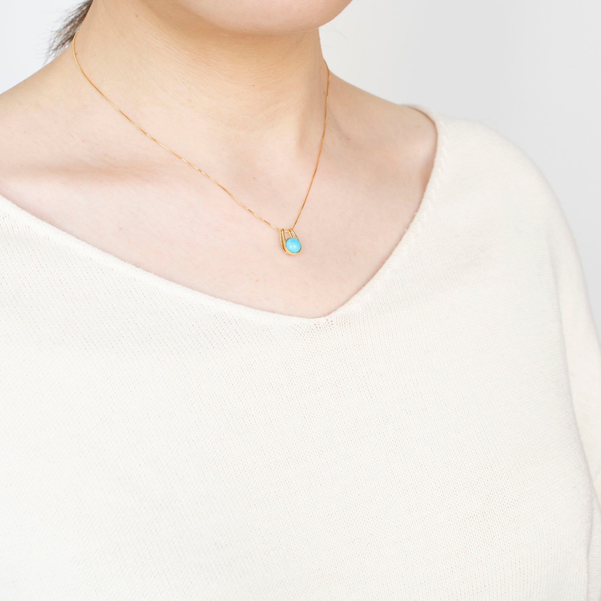 トルコ石/ターコイズ K18ネックレス(12月誕生石)《25H00208》