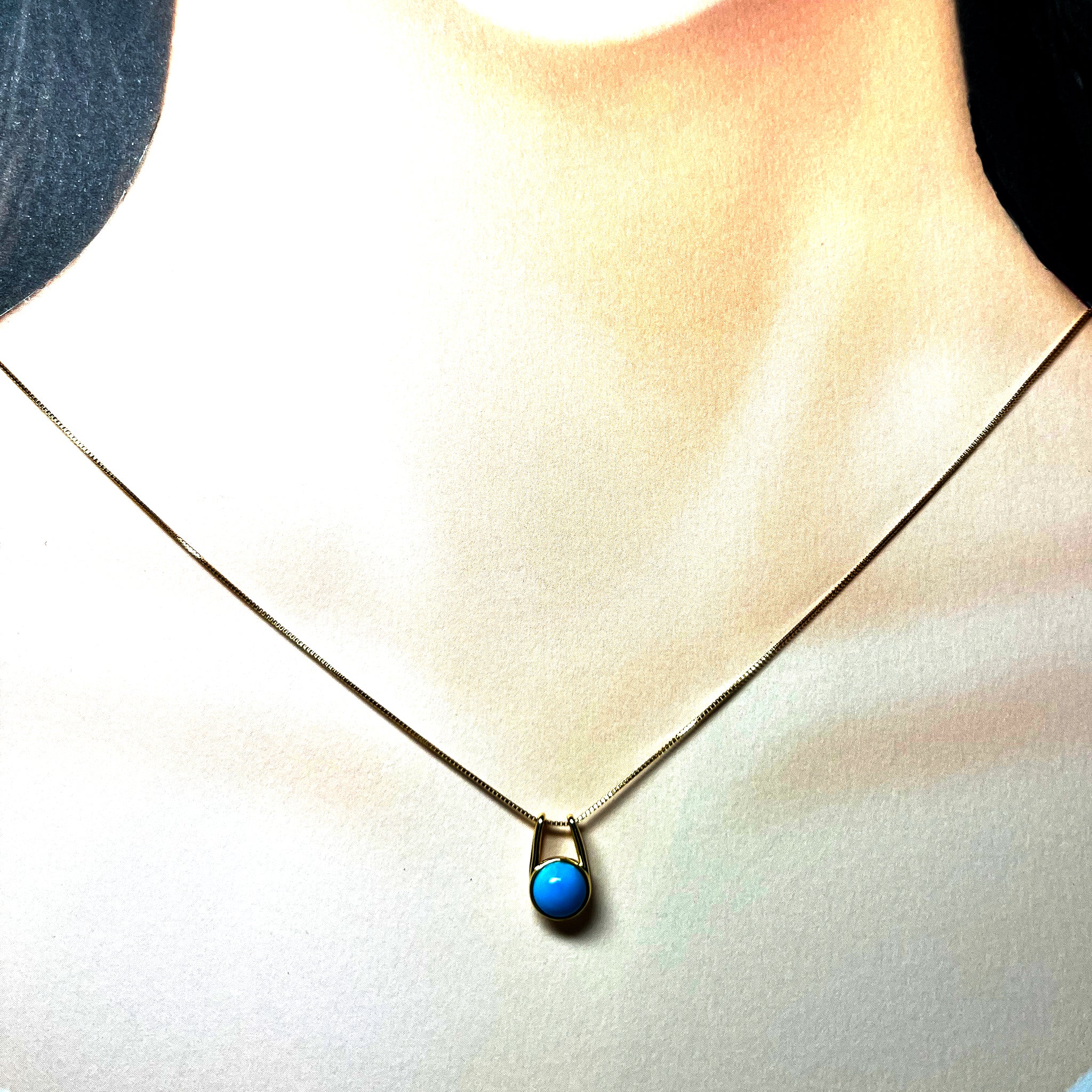 トルコ石/ターコイズ K18ネックレス(12月誕生石)《25H00208》