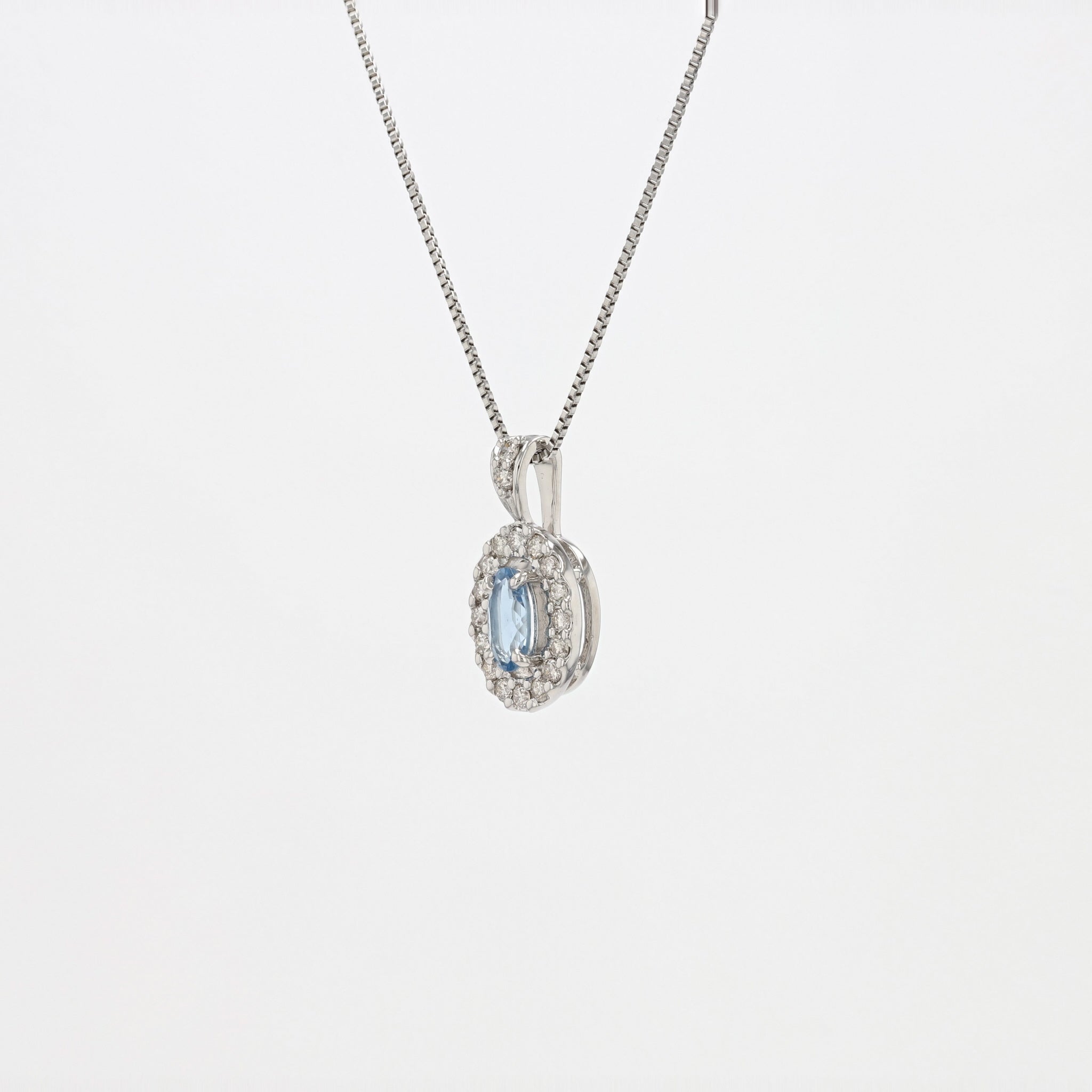 アクアマリン/ダイヤモンド プラチナネックレス(3月誕生石)《25H00301》