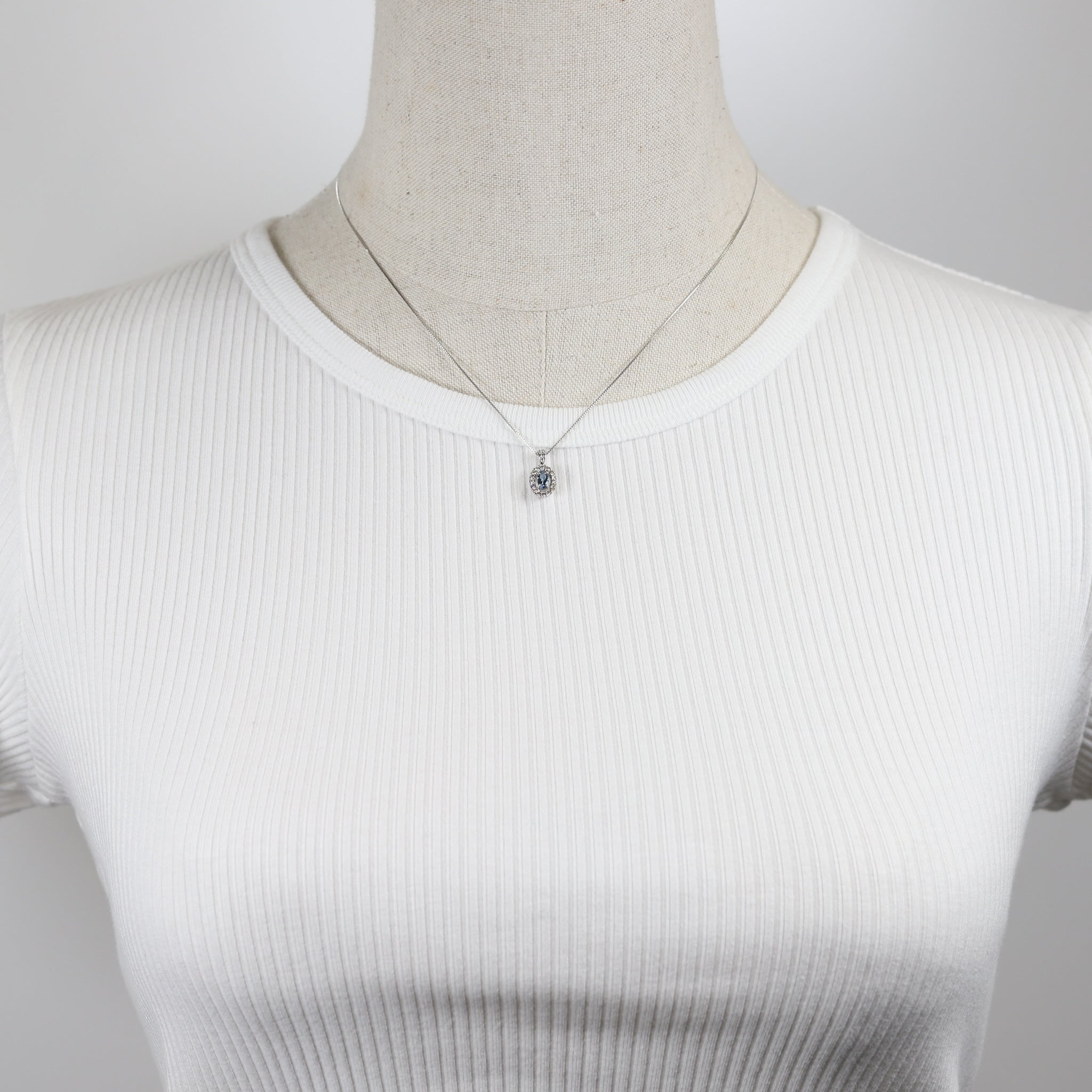 アクアマリン/ダイヤモンド プラチナネックレス(3月誕生石)《25H00301》