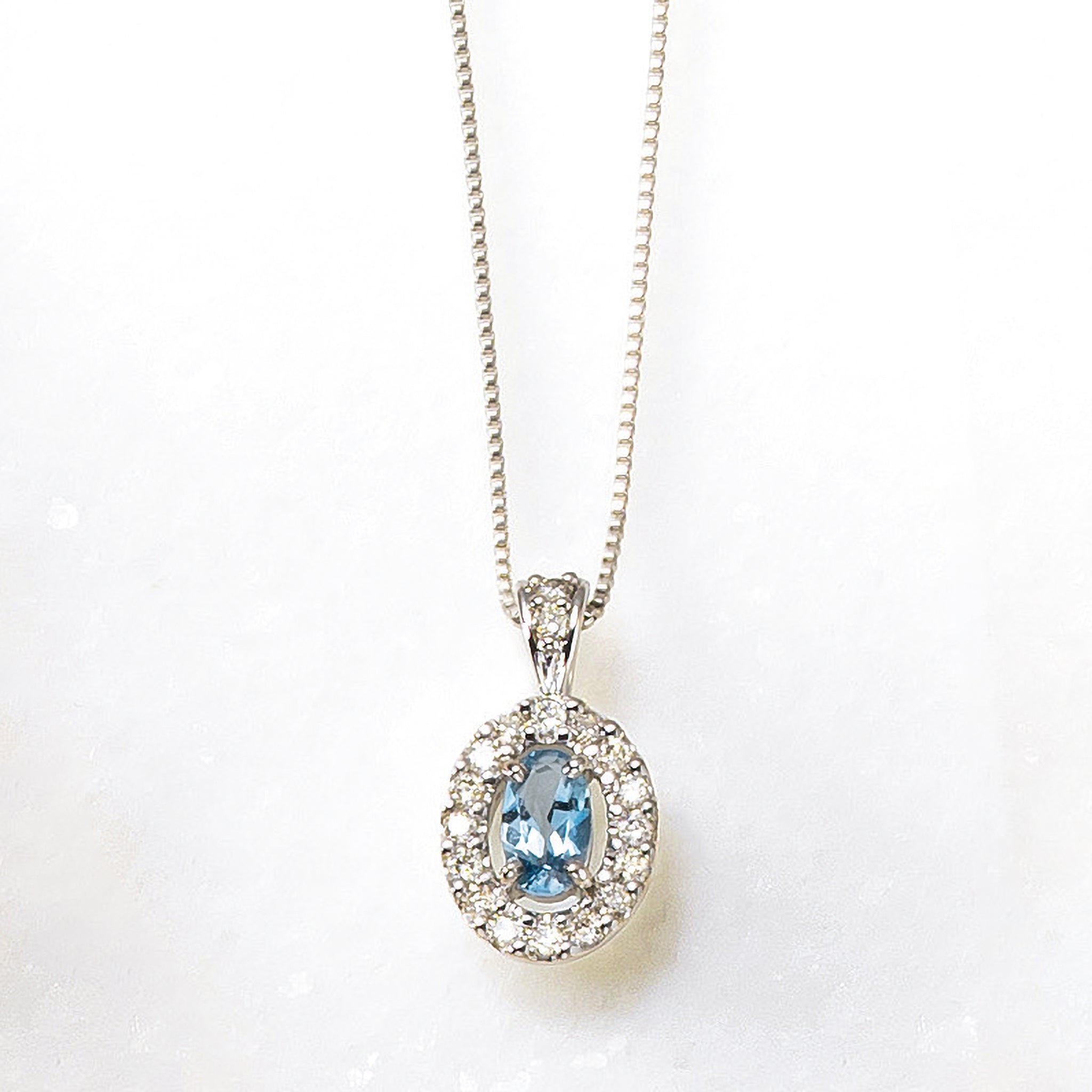 アクアマリン/ダイヤモンド プラチナネックレス(3月誕生石)《25H00301》