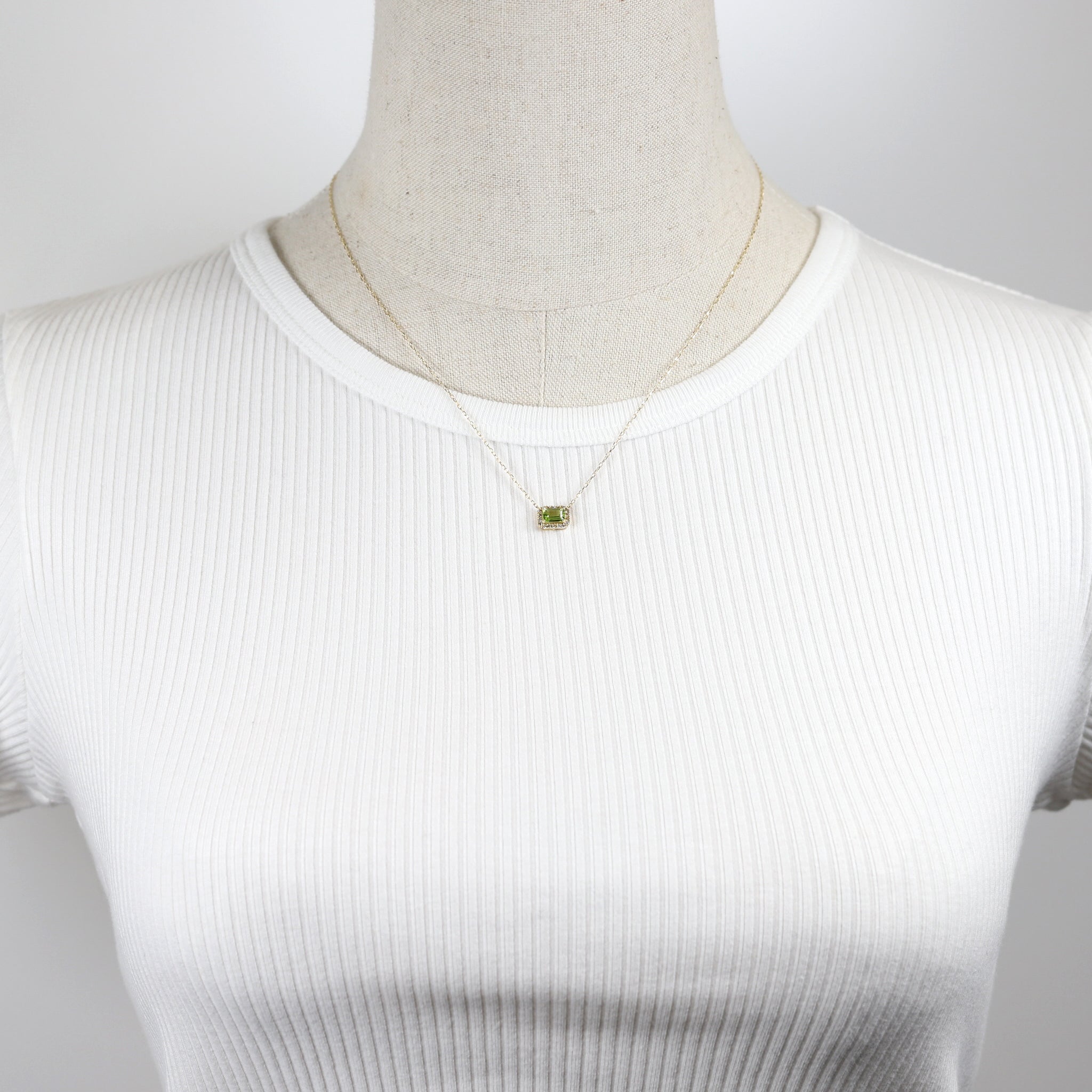 ペリドット/ダイヤモンド K18ネックレス(8月誕生石)《25H00302》