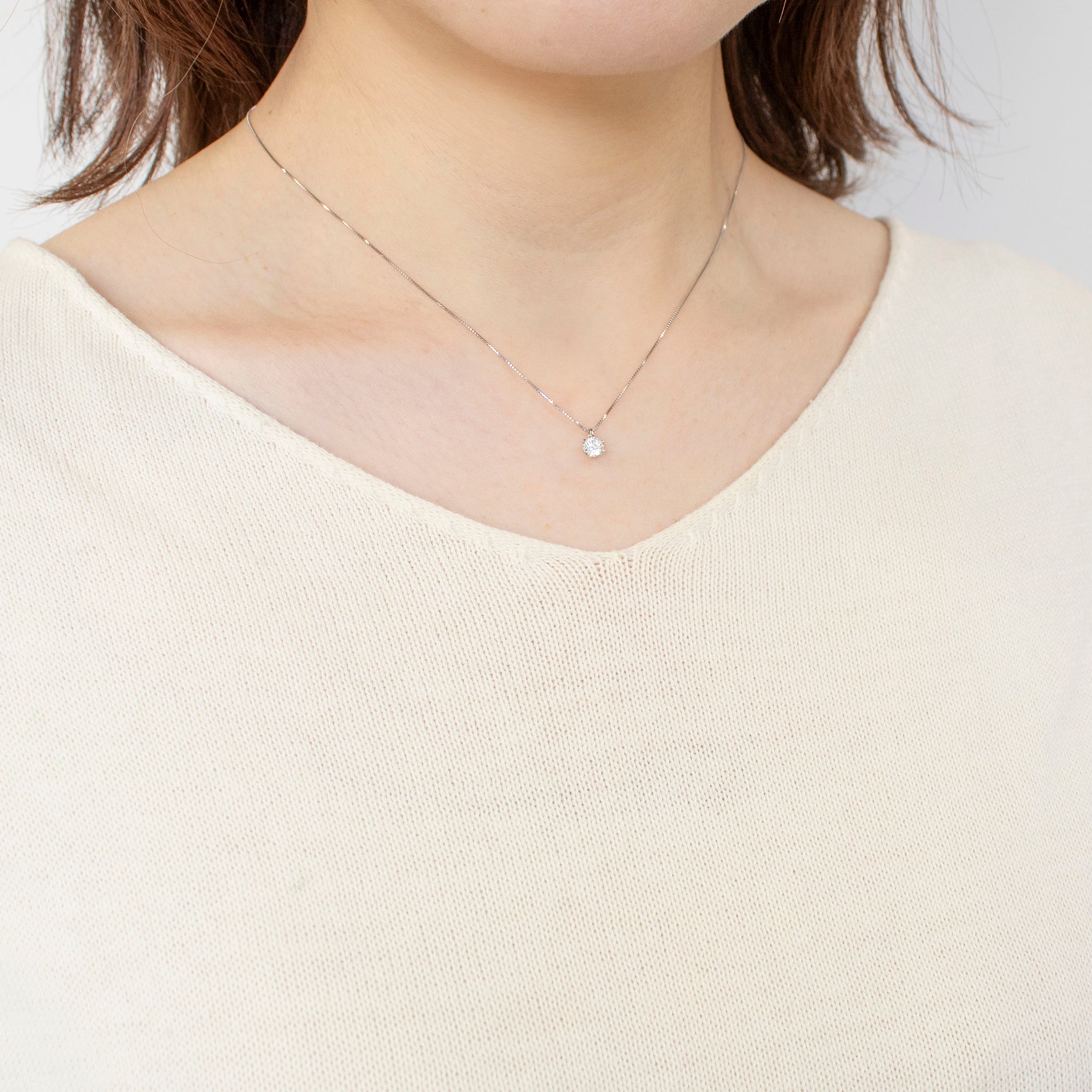 ダイヤモンド プラチナネックレス(0.3カラット/Dカラー/SIクラス/GOOD/4月誕生石/グレーディングレポート付)《25H00402》