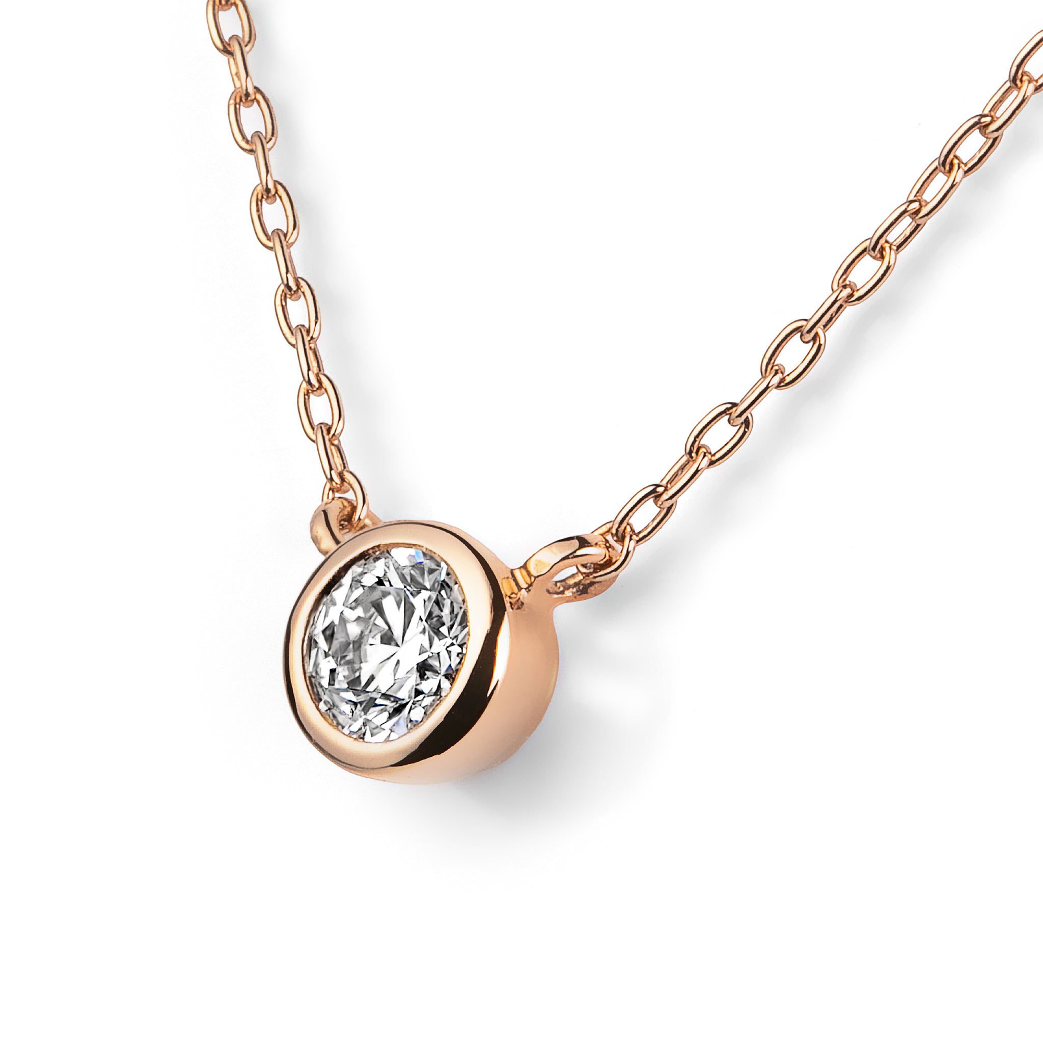 【限定6点】ダイヤモンド K18ネックレス(0.1カラット/Dカラー/SIクラス/EX/H&C/フクリン/4月誕生石/グレーディングレポート付)《25H00404》