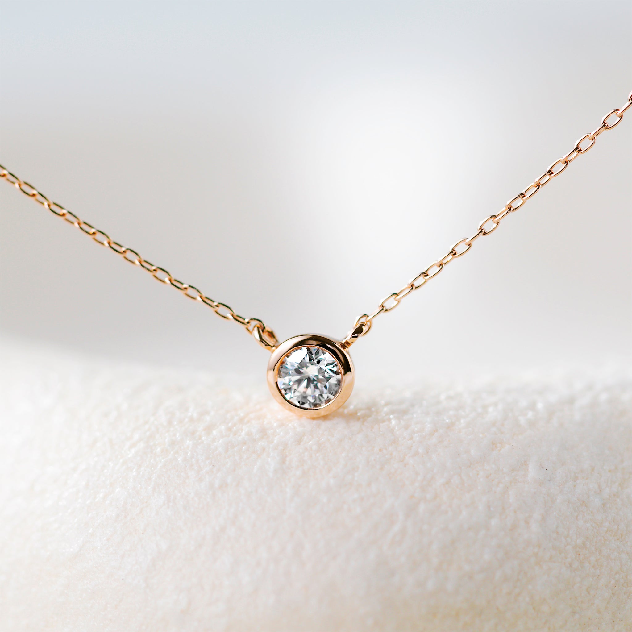 【限定6点】ダイヤモンド K18ネックレス(0.1カラット/Dカラー/SIクラス/EX/H&C/フクリン/4月誕生石/グレーディングレポート付)《25H00404》