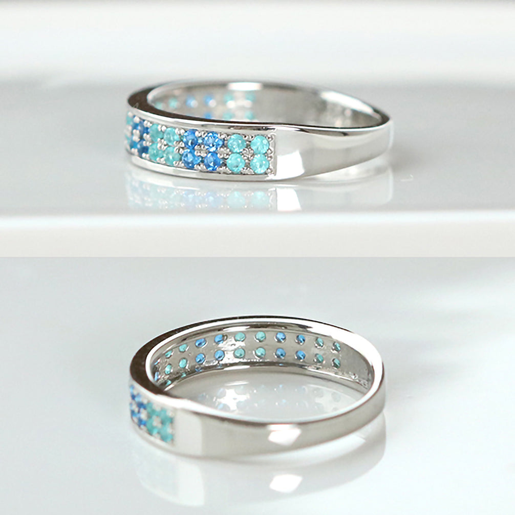 パライバトルマリン/アウイナイト プラチナリング(鑑別書付)《25H00503》