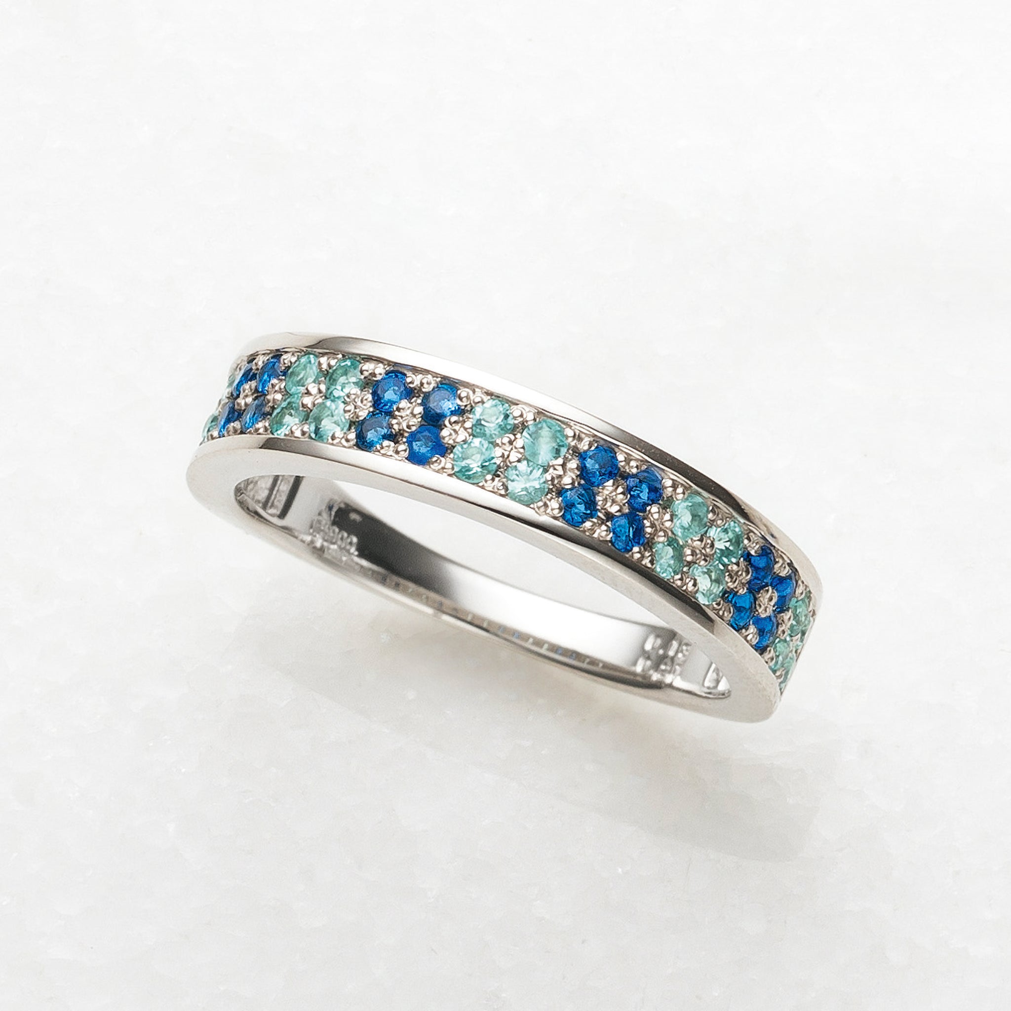 パライバトルマリン/アウイナイト プラチナリング(鑑別書付)《25H00503》