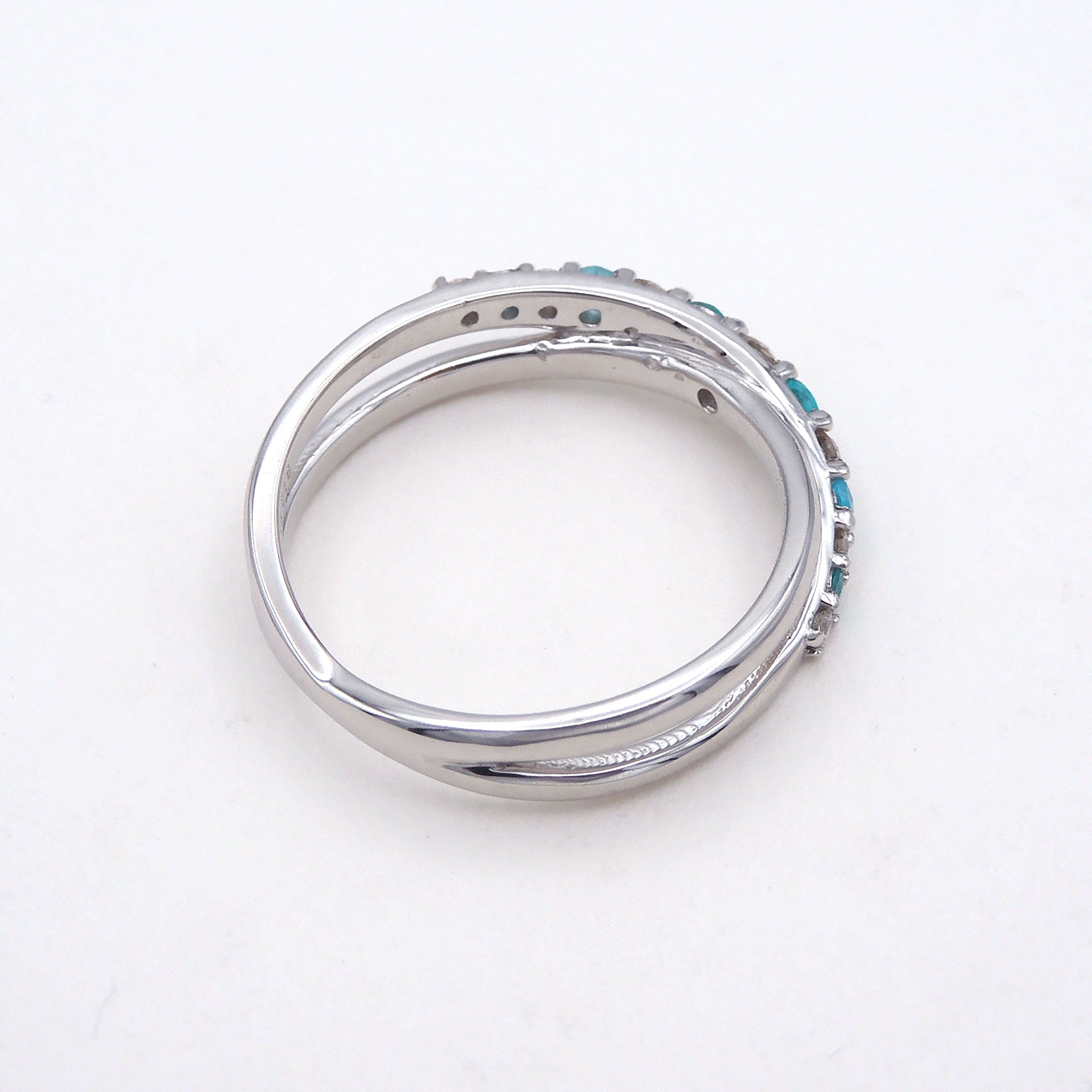 パライバトルマリン/ダイヤモンド プラチナリング(10月誕生石/鑑別書付)《25H00505》