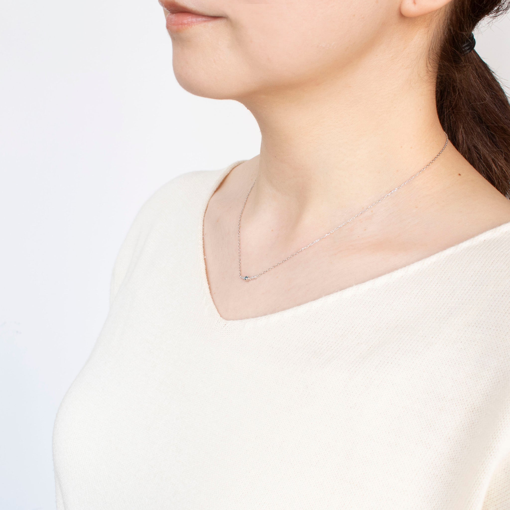 アレキサンドライト/ダイヤモンド プラチナネックレス(6月誕生石)《25H00509》