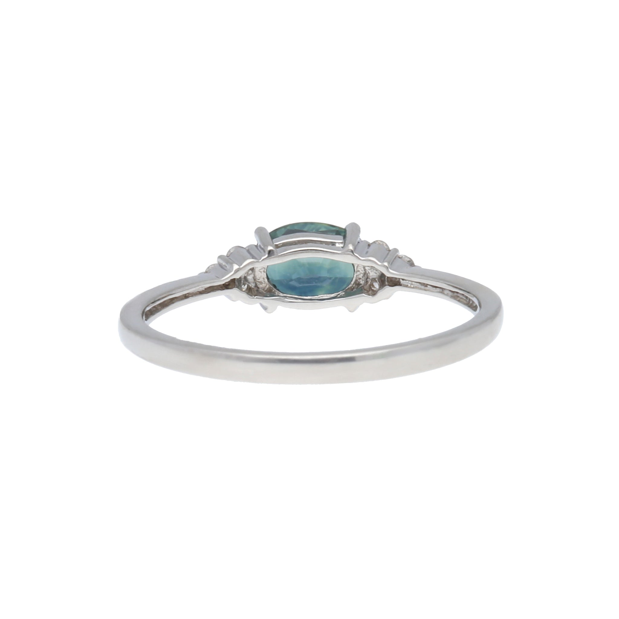 ティールサファイア/ダイヤモンド プラチナリング(非加熱/9月誕生石/鑑別書付)《25H00702》