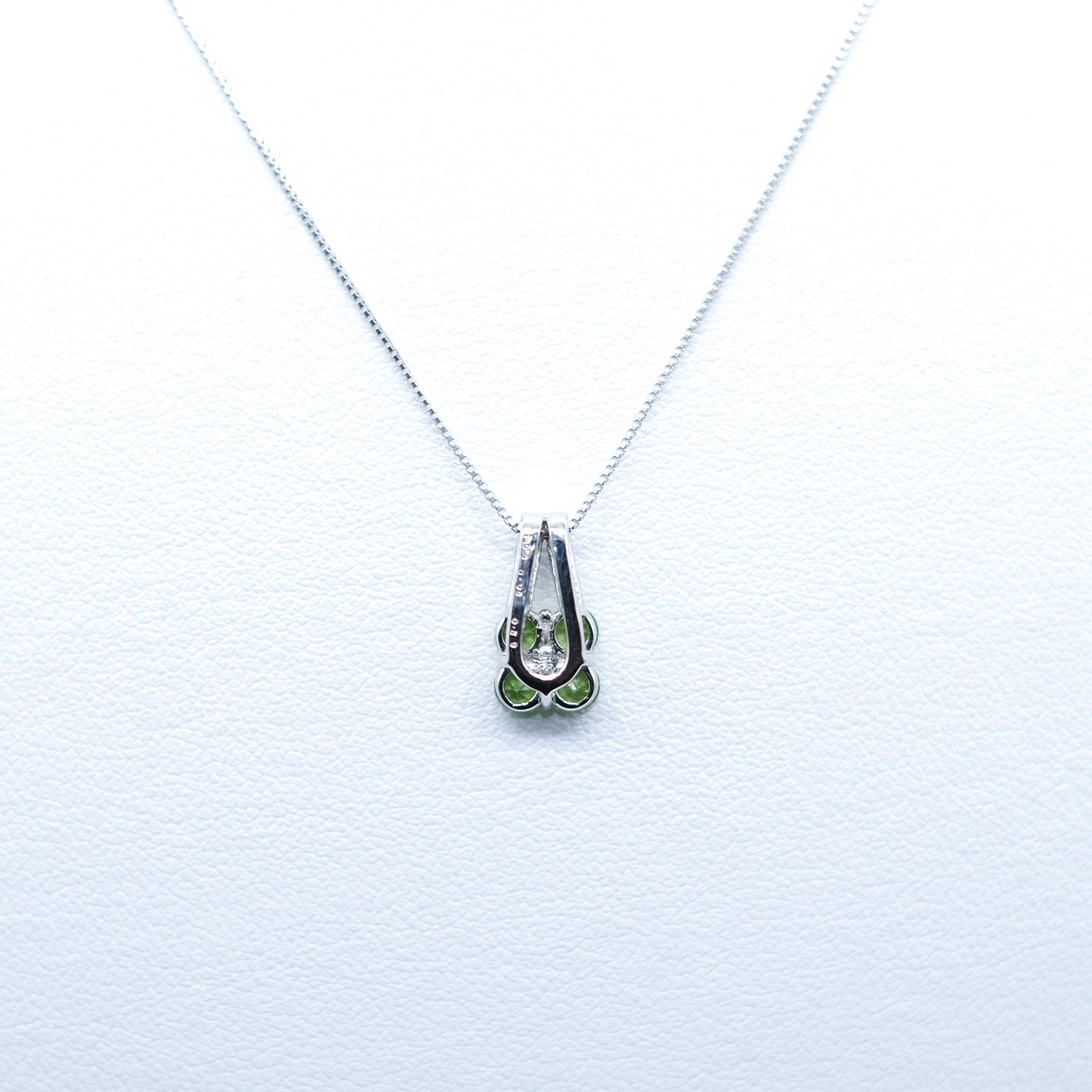デマントイドガーネット/ダイヤモンド プラチナネックレス(1月誕生石)《25H00707》