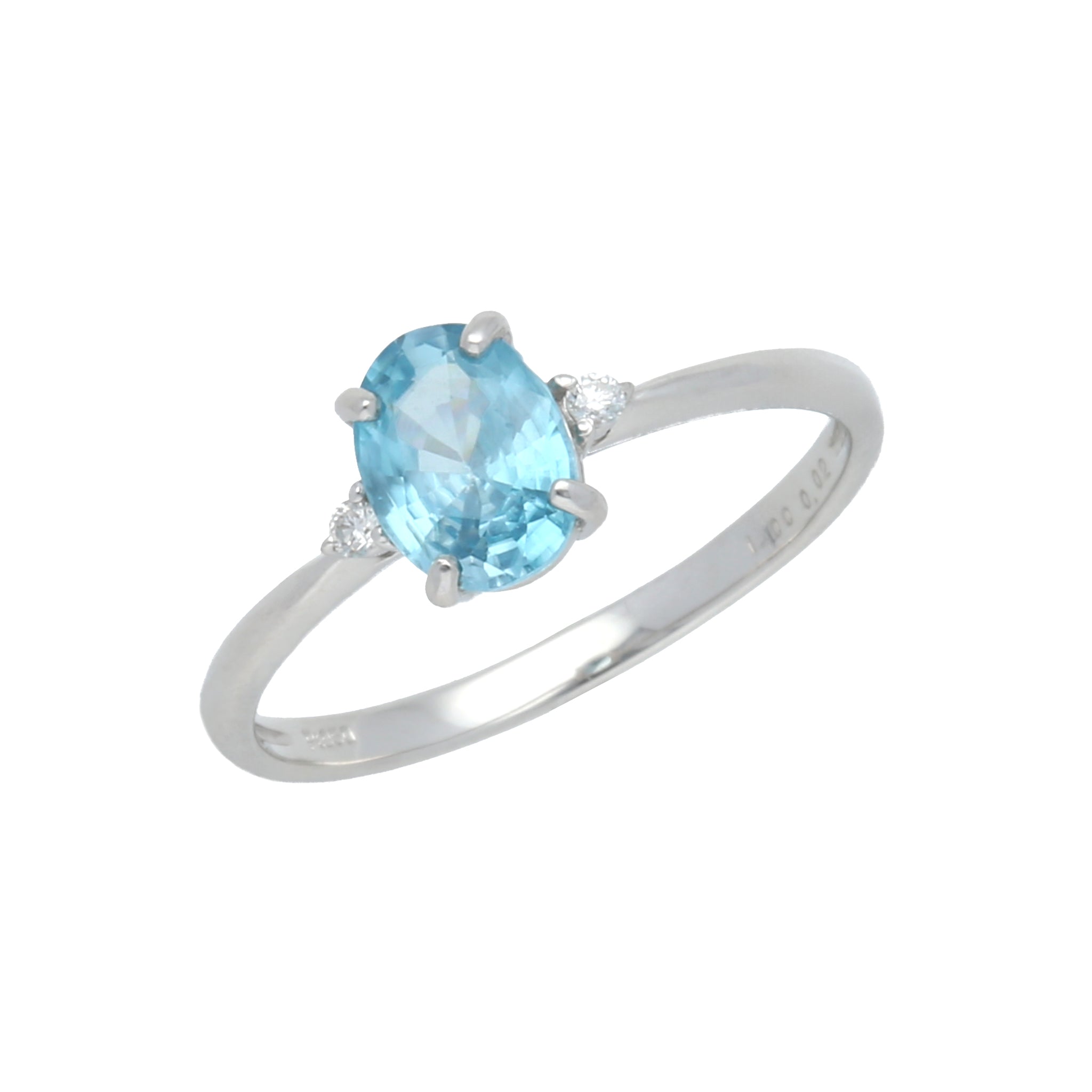 ブルージルコン プラチナリング(1.0カラット)《25H00807》