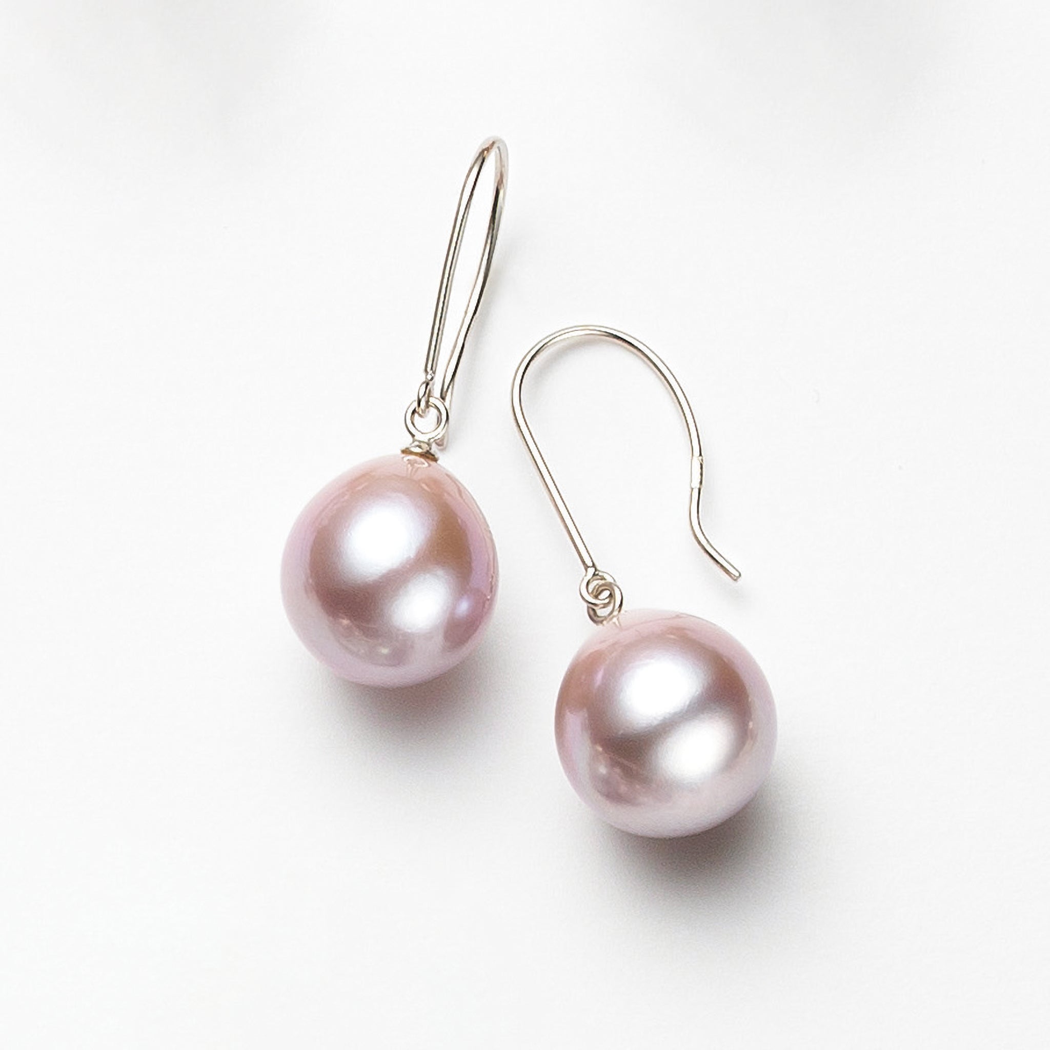 パール K18ピアス(淡水真珠/10mm/パープル系/6月誕生石