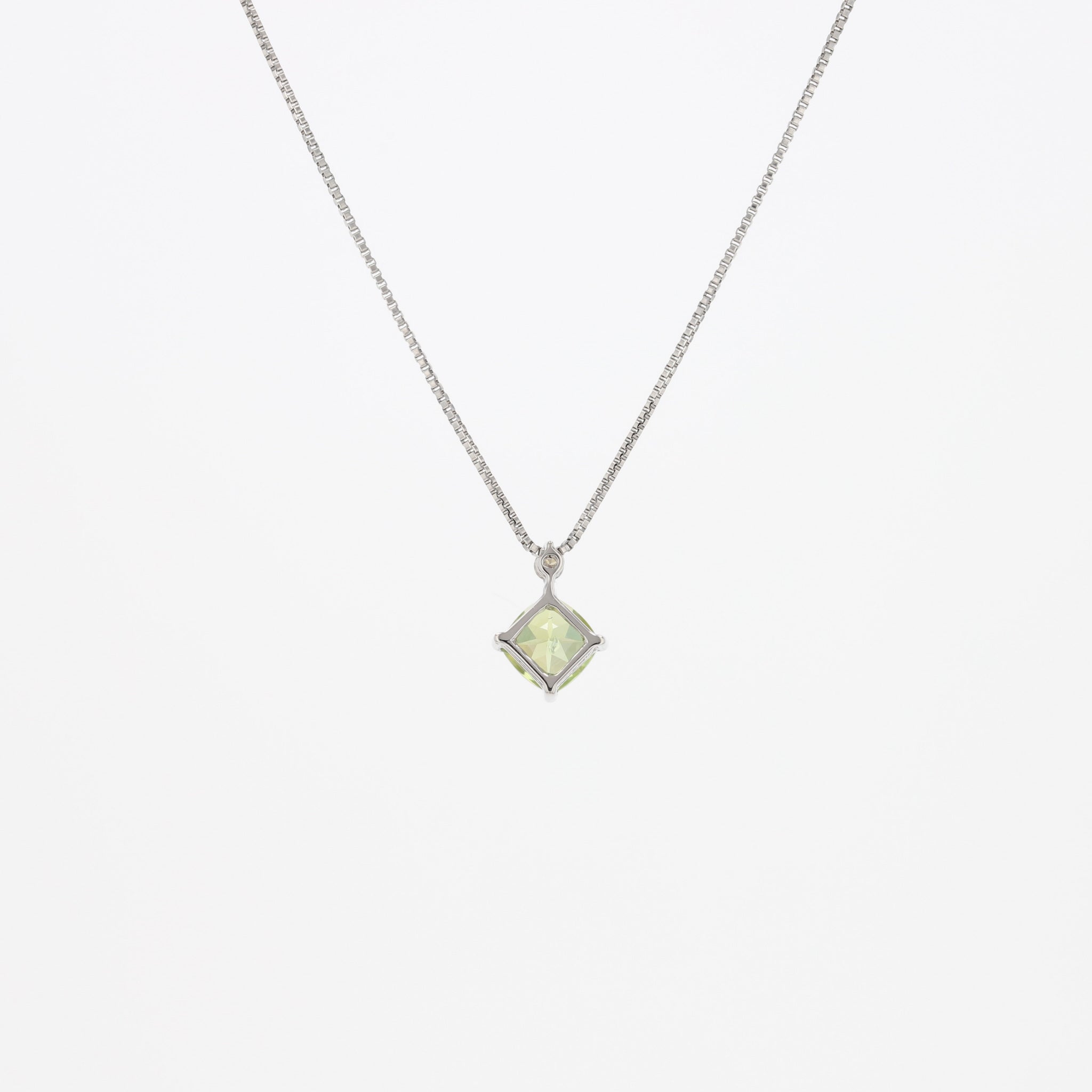 スフェーン/ダイヤモンド プラチナネックレス(クッションシェイプ/7月誕生石)《25H01204》