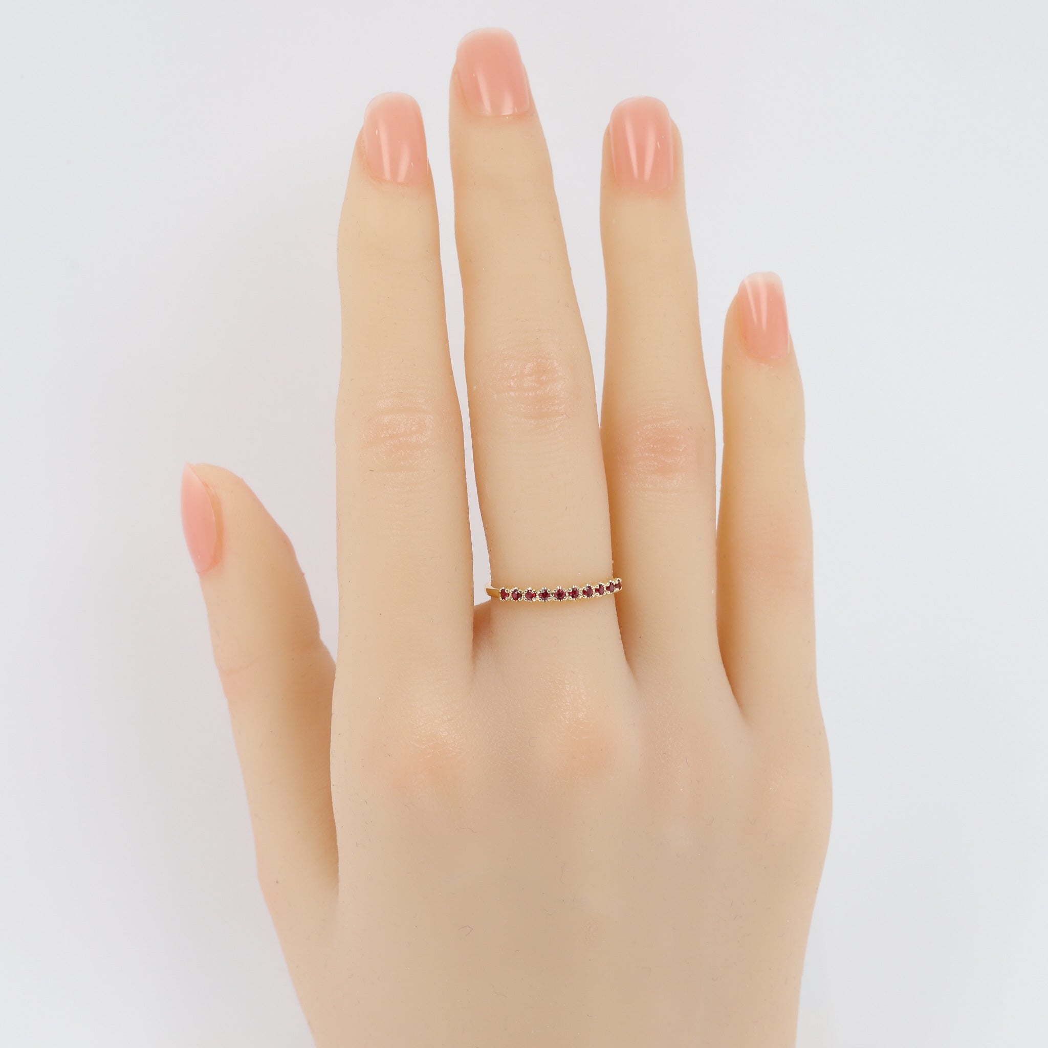 ルビー K18リング(ハーフエタニティ/7月誕生石)《25H01211》