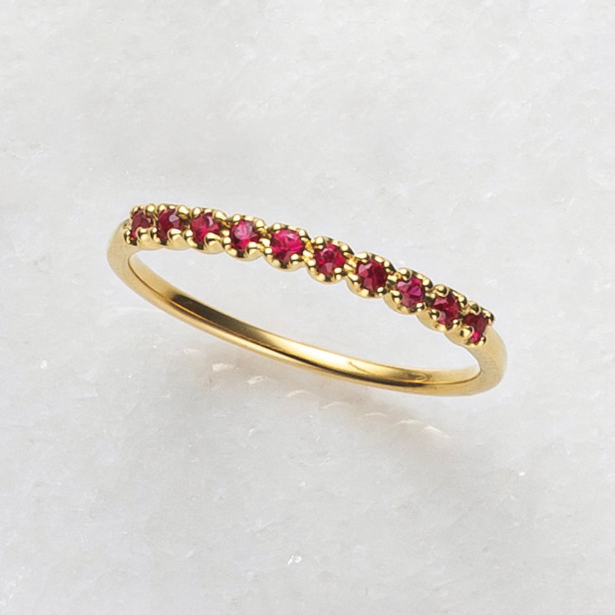 ルビー K18リング(ハーフエタニティ/7月誕生石)《25H01211》