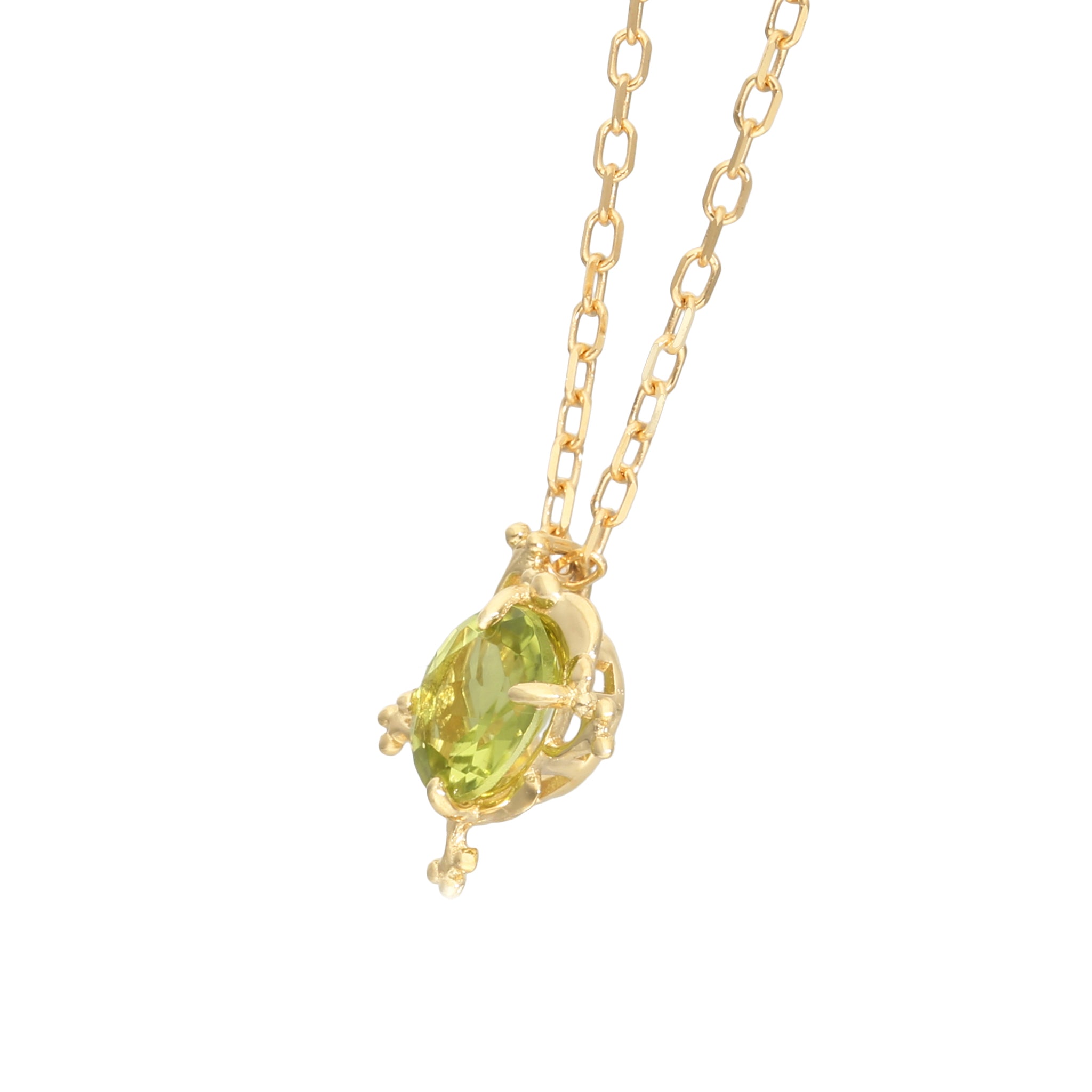 ペリドット K18ネックレス(カエルモチーフ/8月誕生石)《25H01302》