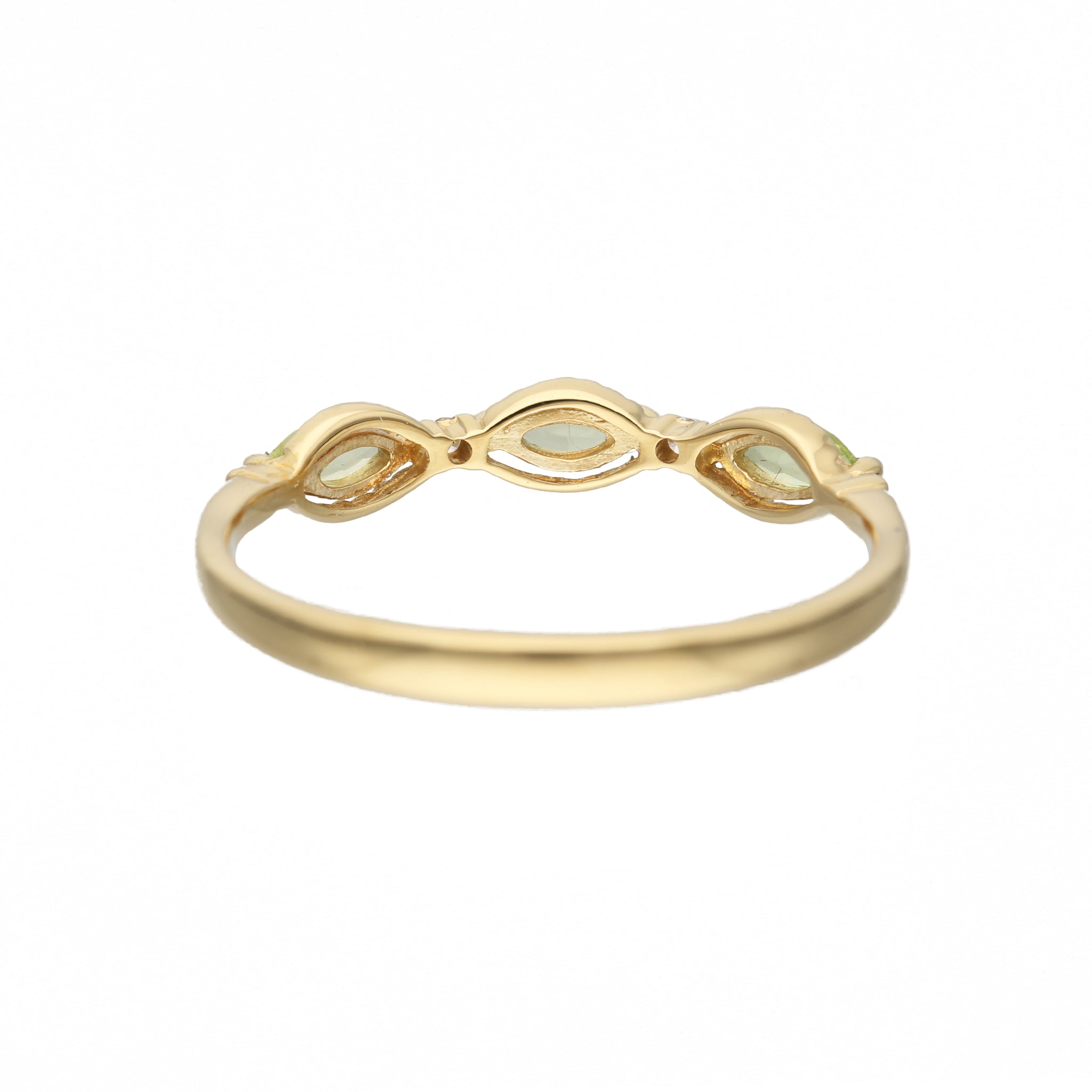 ペリドット/ダイヤモンド K18リング(マーキス/8月誕生石)《25H01304》