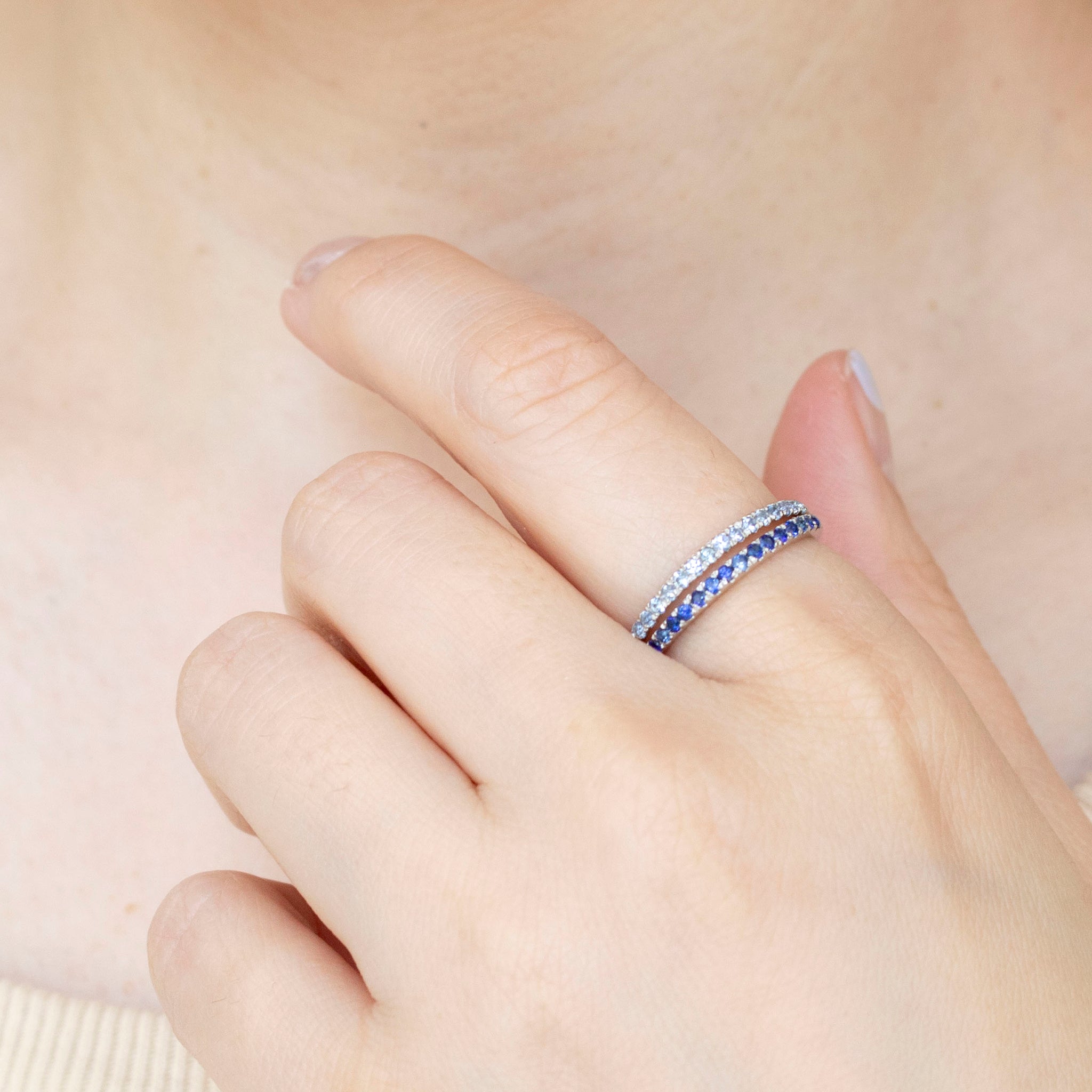 サファイア プラチナリング(9月誕生石)《25H01308》