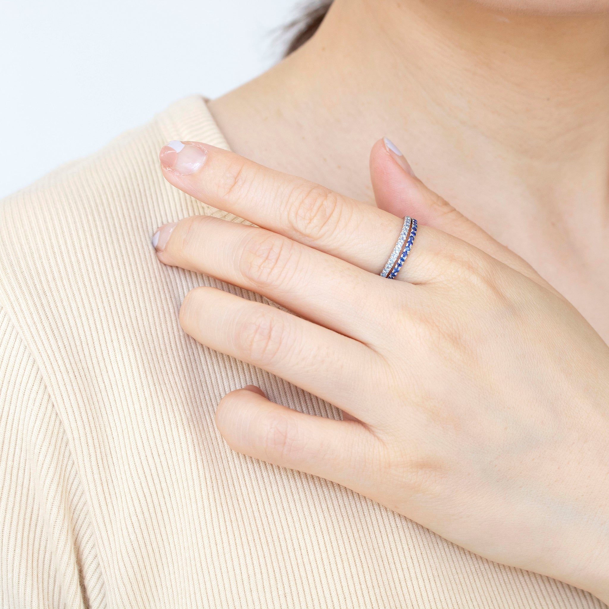 サファイア プラチナリング(9月誕生石)《25H01308》