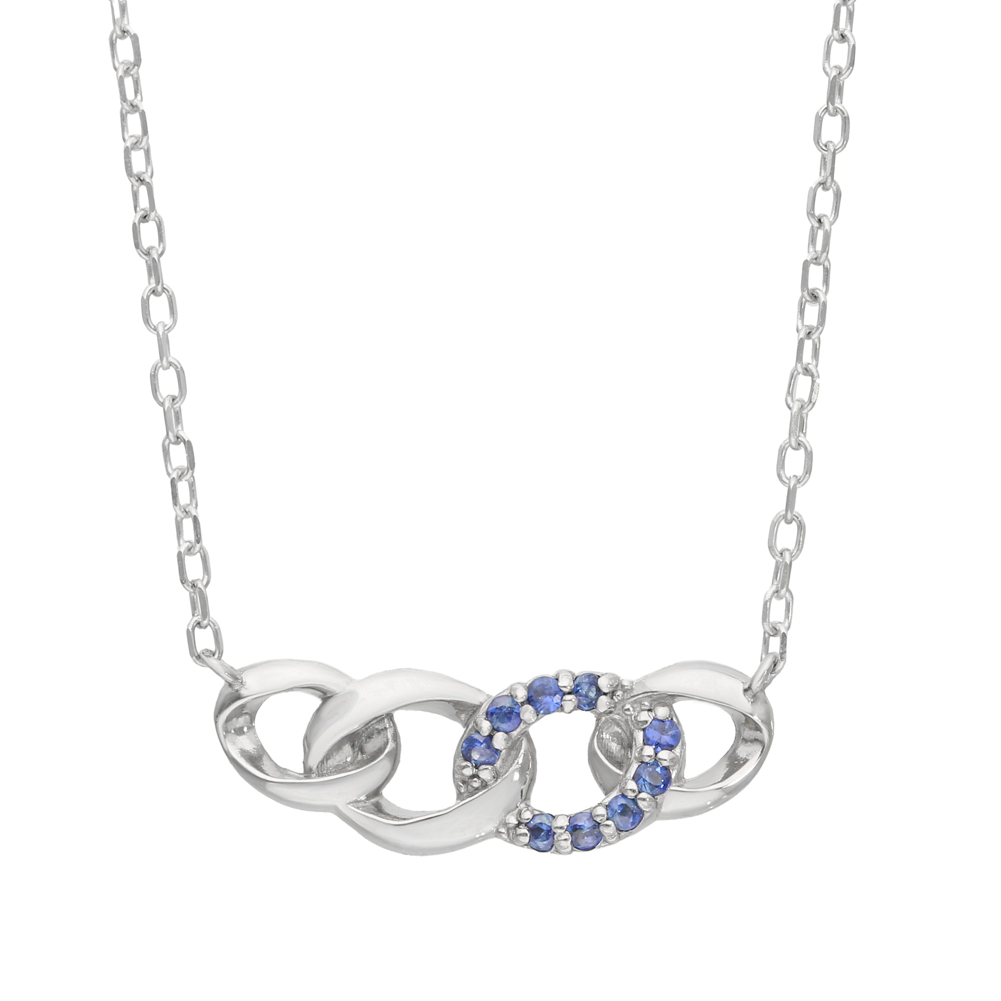 サファイア プラチナネックレス(9月誕生石)《25H01310》