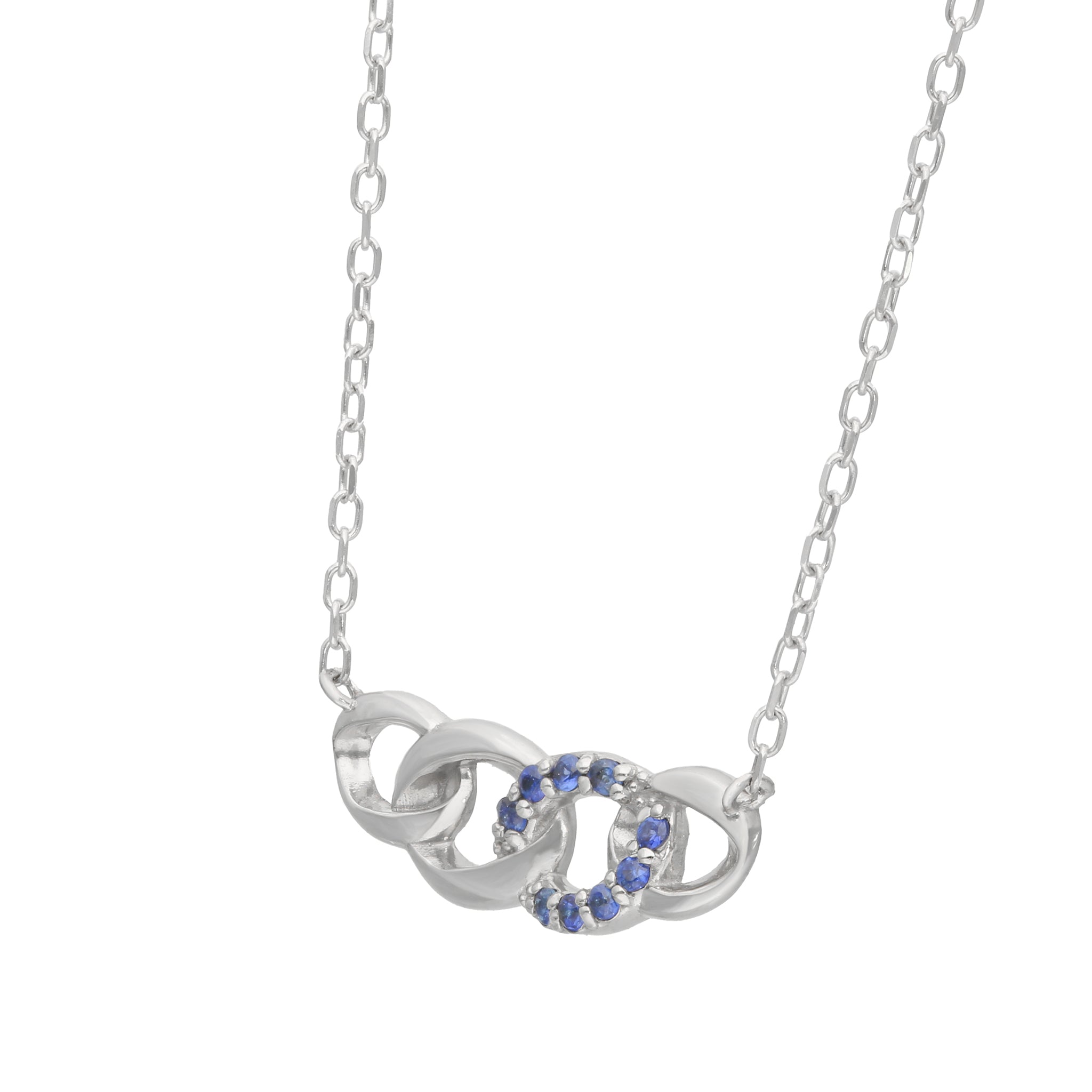 サファイア プラチナネックレス(9月誕生石)《25H01310》