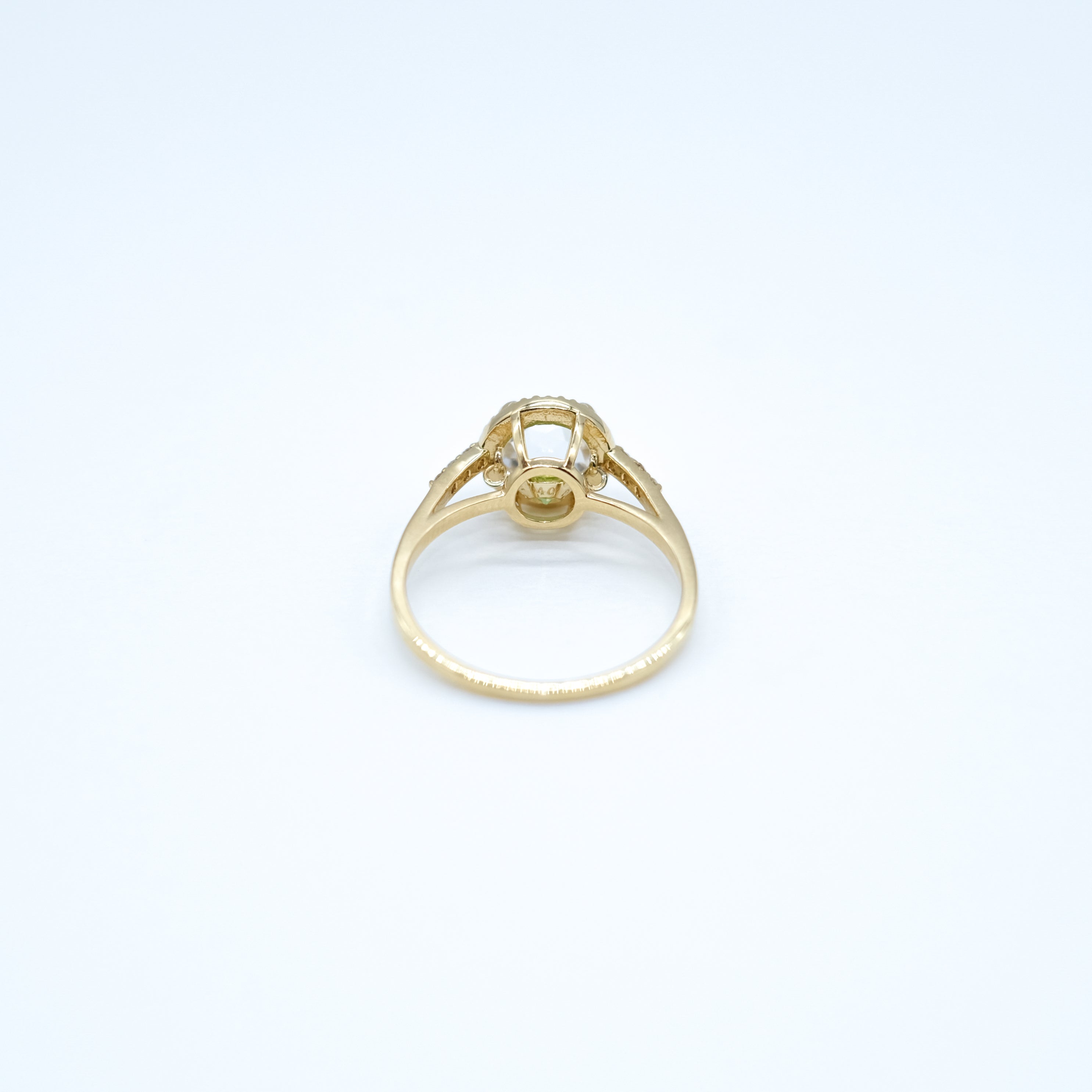 ロッククリスタル/ペリドット K18リング《25H01401》