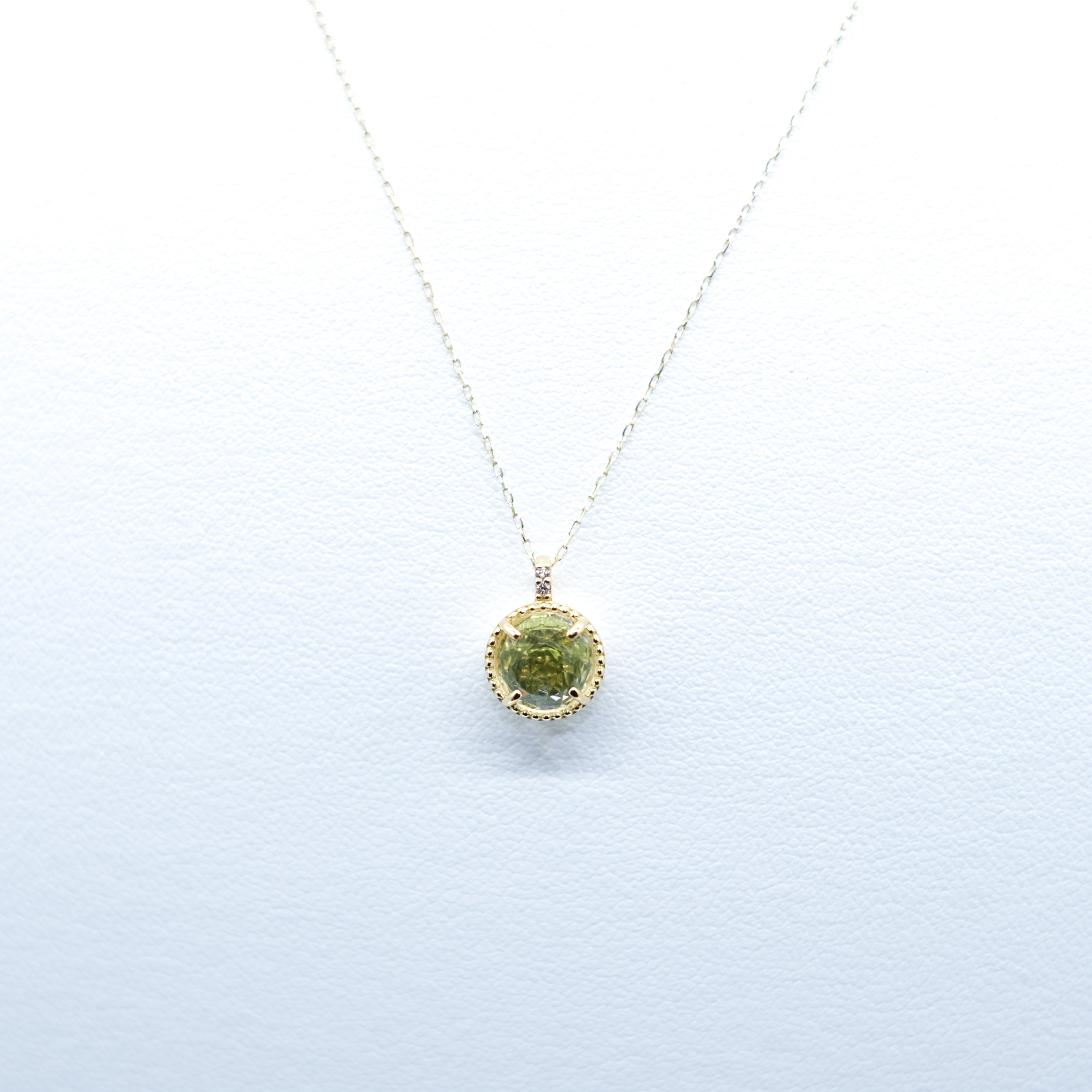 ロッククリスタル/ペリドット K18ネックレス《25H01402》