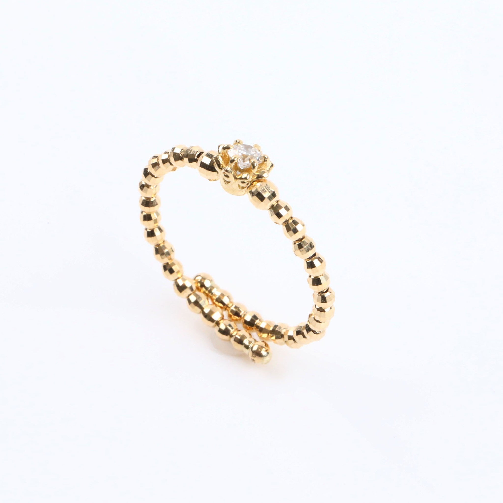 ダイヤモンド K18リング(フリーサイズ/4月誕生石)《25H01407》