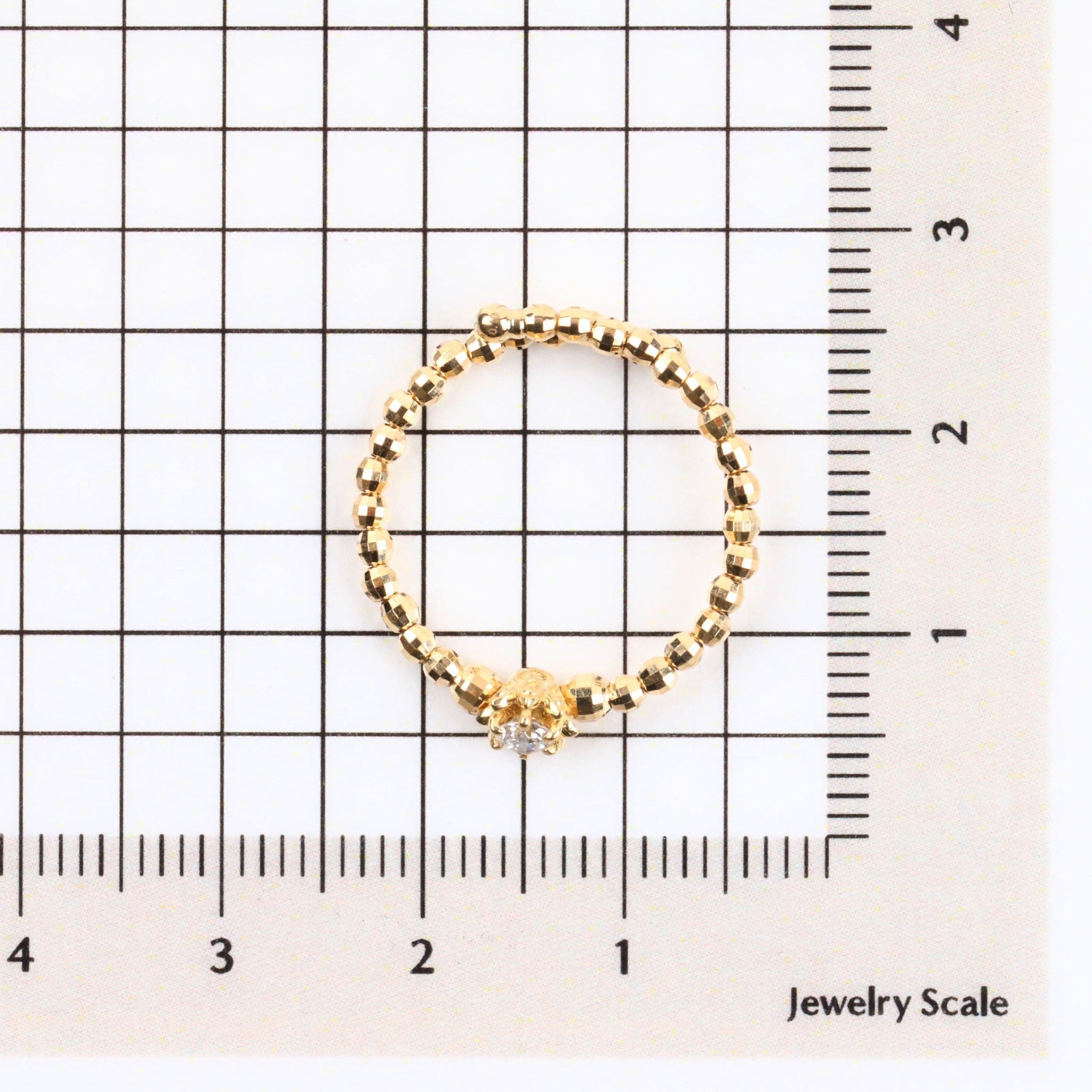 ダイヤモンド K18リング(フリーサイズ/4月誕生石)《25H01407》