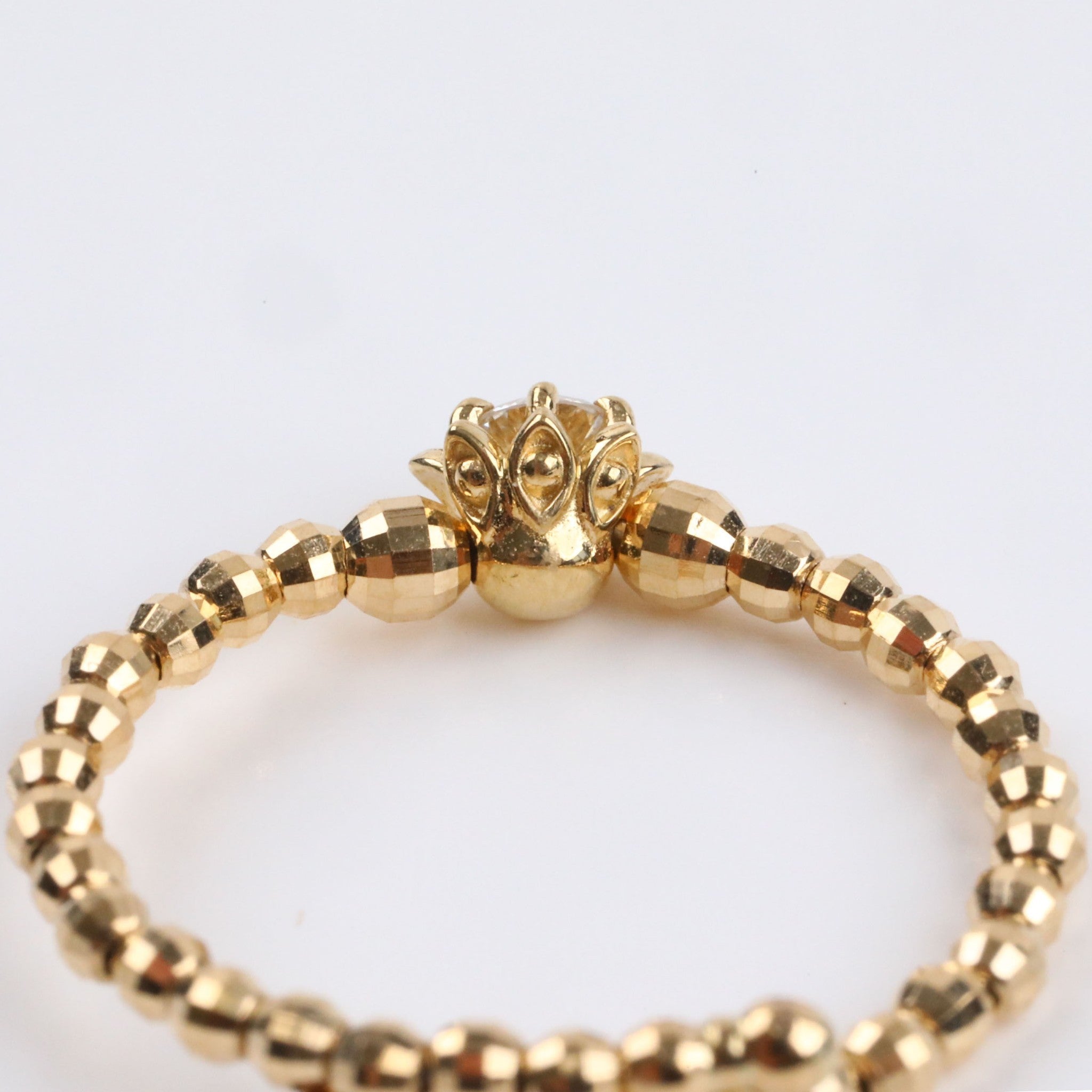 ダイヤモンド K18リング(フリーサイズ/4月誕生石)《25H01407》