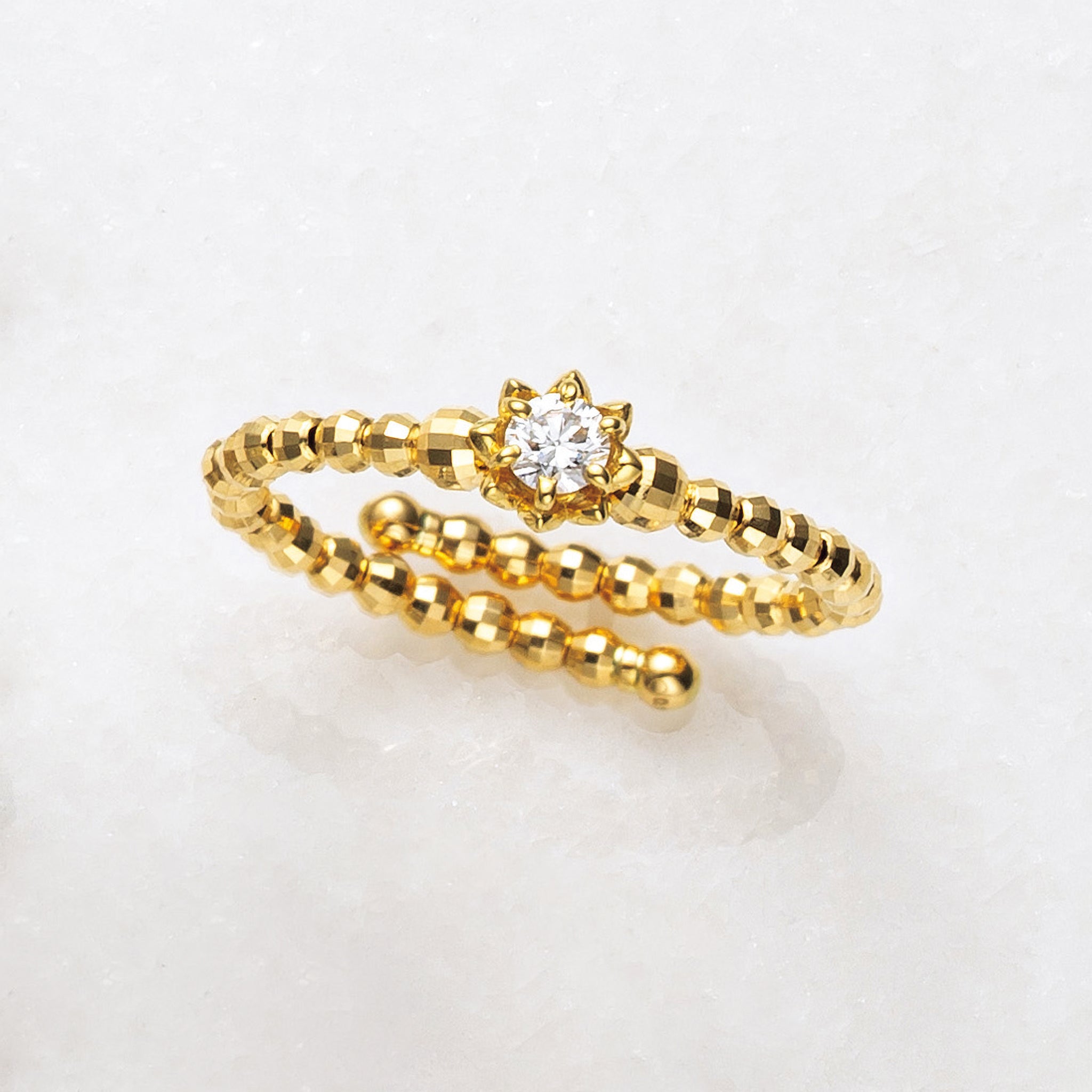 ダイヤモンド K18リング(フリーサイズ/4月誕生石)《25H01407》