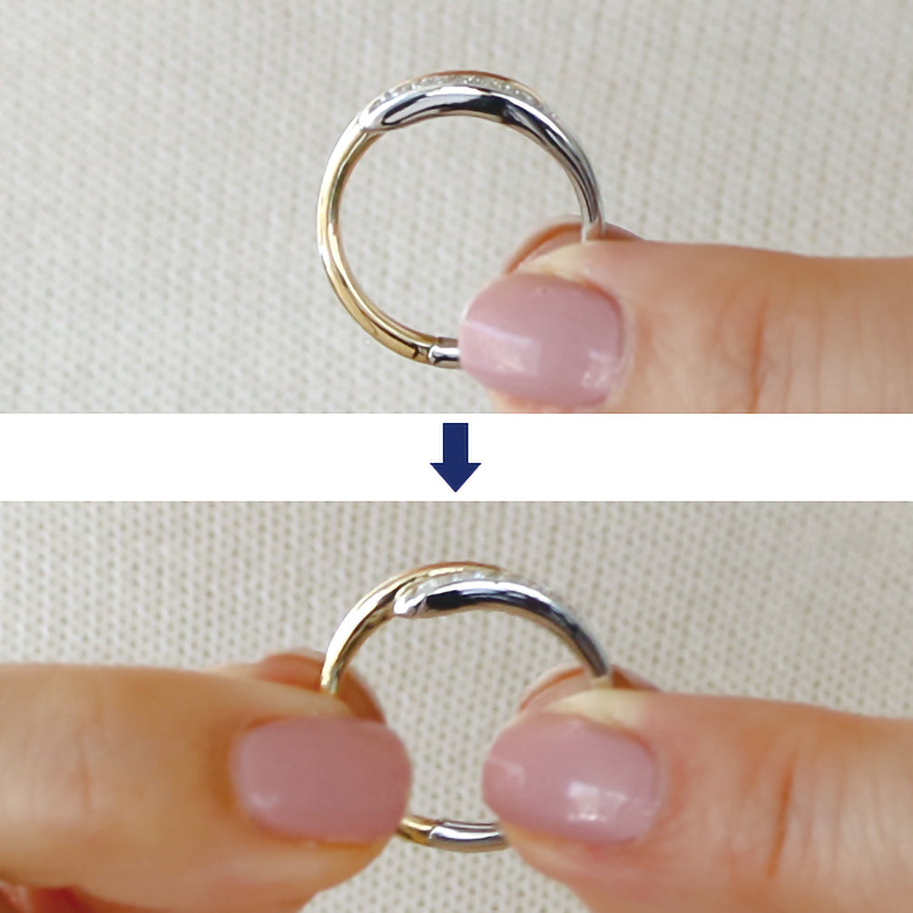 ダイヤモンド プラチナ/K18リング(Mサイズ/フリーサイズ/コンビカラー/4月誕生石)《25H01409-M》