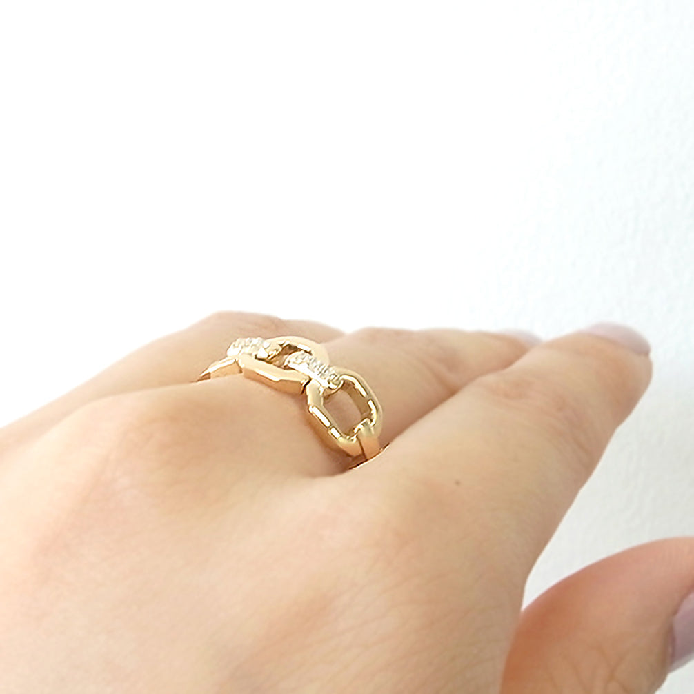 ダイヤモンド K18リング(Lサイズ/フリーサイズ/4月誕生石/鑑別書付)《25H01410-L》