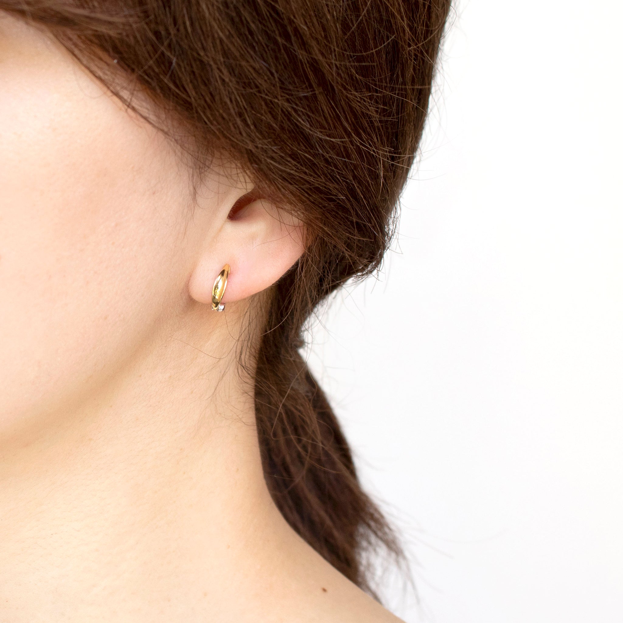 ペリドット K10イヤリング(ピアリング/リバーシブル/コンビカラー/チャーム2点セット/8月誕生石)《25H01501》