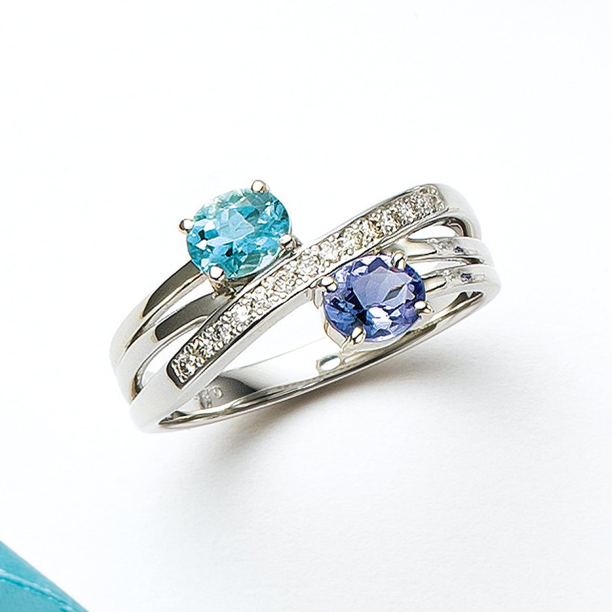 アクアマリン/タンザナイト プラチナリング《25H01603》