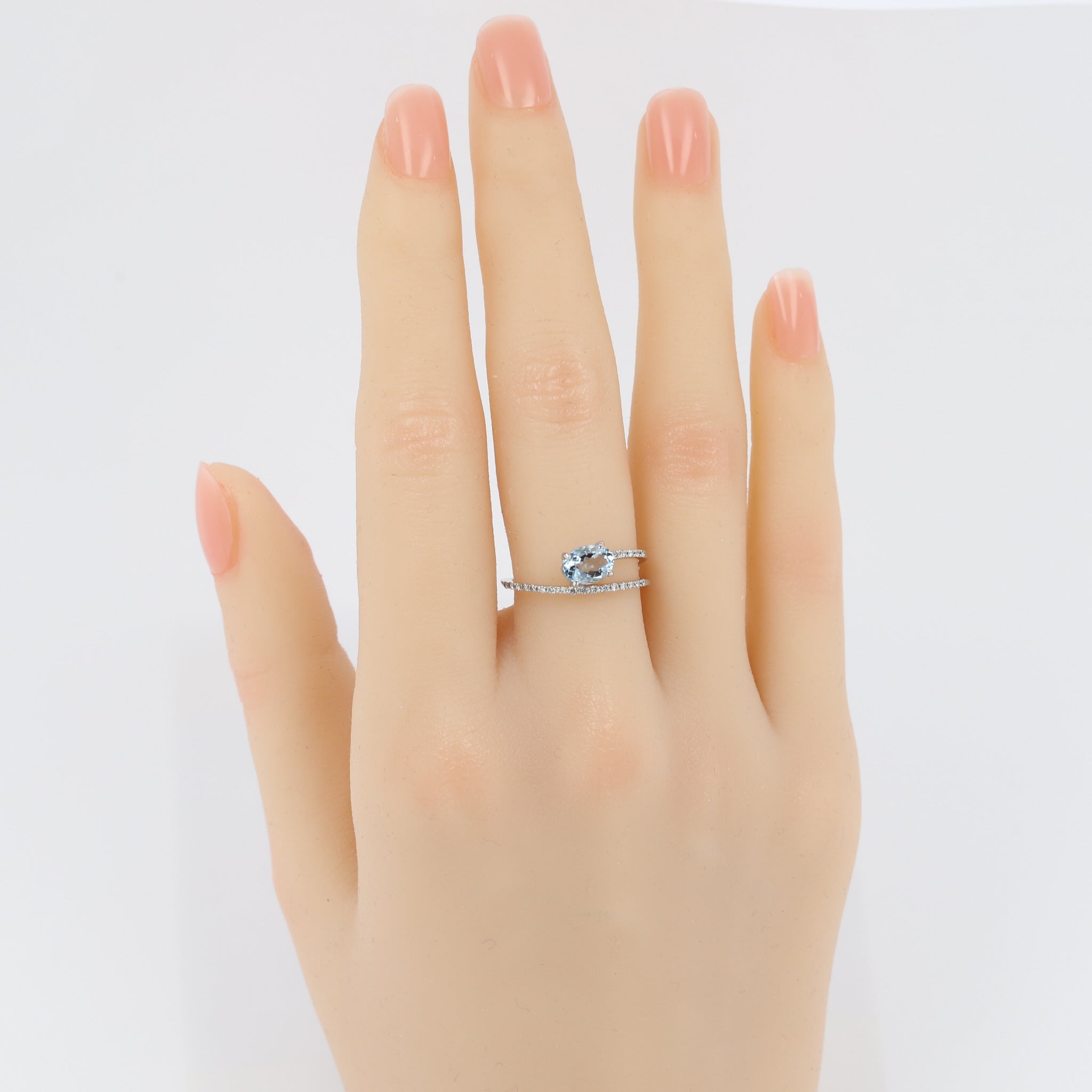 アクアマリン/ダイヤモンド プラチナリング(3月誕生石)《25H01609》