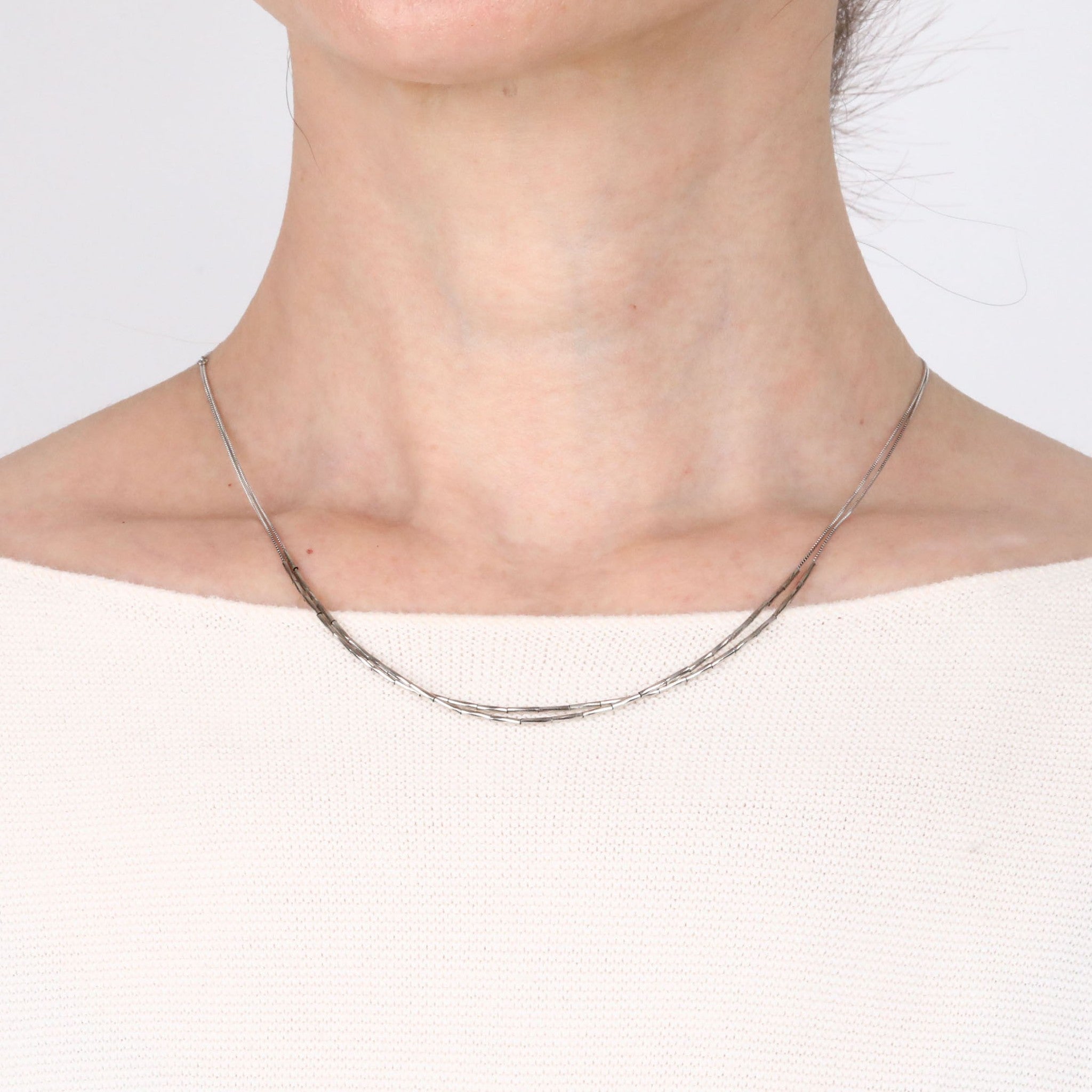 プラチナネックレス(2連)《25H01707》