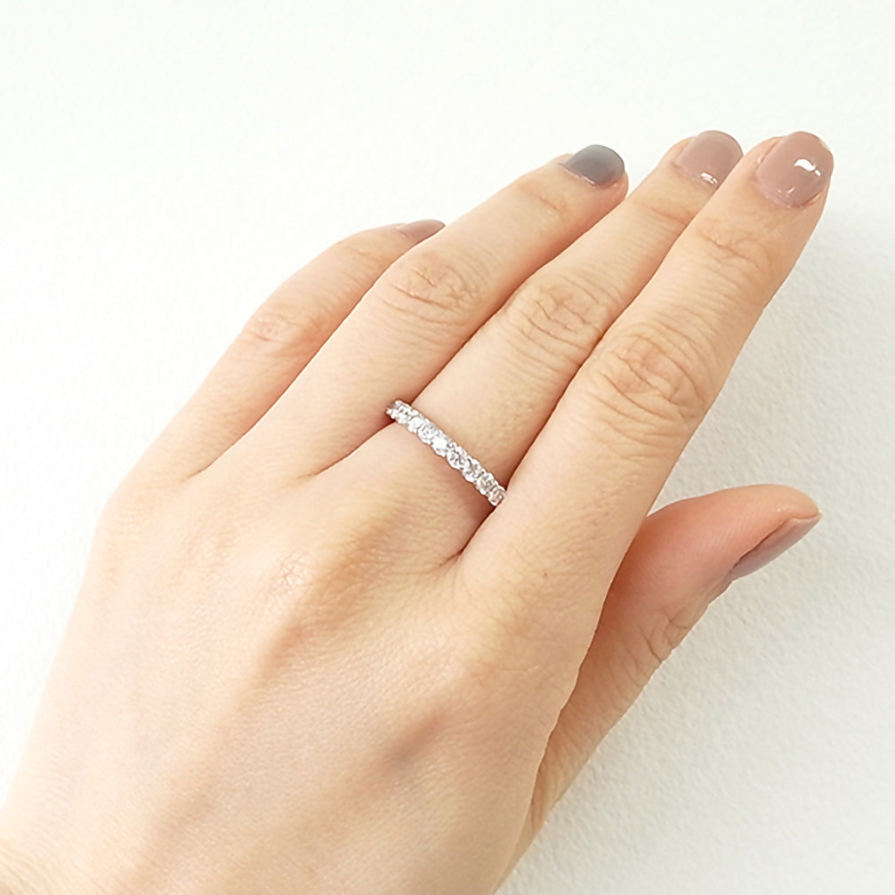 ダイヤモンド プラチナリング(計0.5カラット/ハーフエタニティ/4月誕生石)《25H01803》