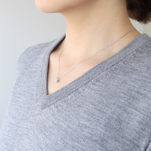 ダイヤモンド プラチナネックレス(4月誕生石)《25H01909》