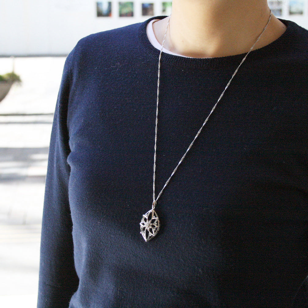 ダイヤモンド プラチナネックレス(ロング/60cm/4月誕生石/鑑別書付)《25H01910》