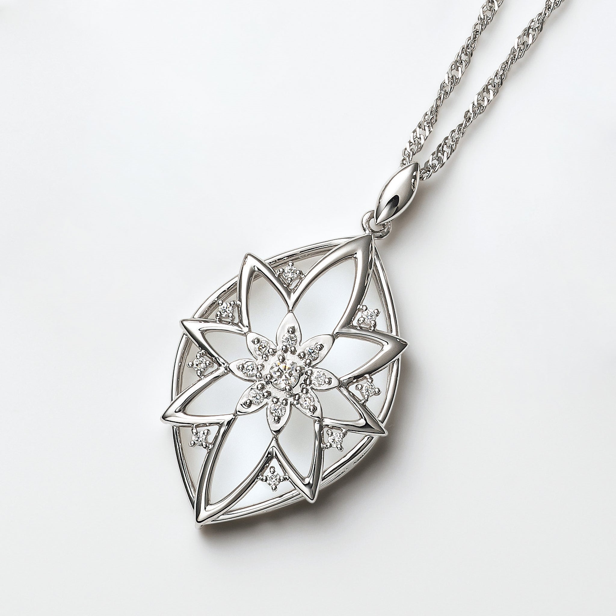 ダイヤモンド プラチナネックレス(ロング/60cm/4月誕生石/鑑別書付)《25H01910》