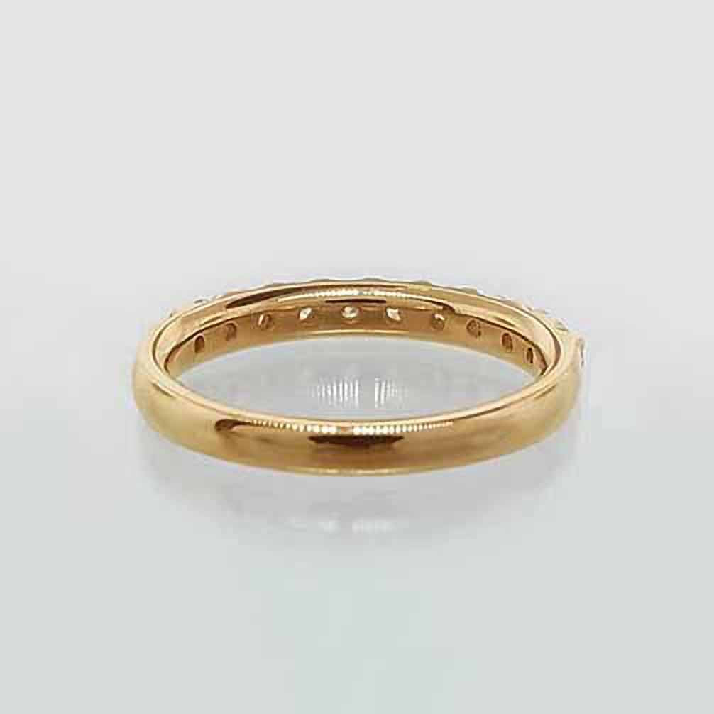 ダイヤモンド K18リング(計1.0カラット/ハーフエタニティ/4月誕生石/鑑別書付き)《25H02003-PG》