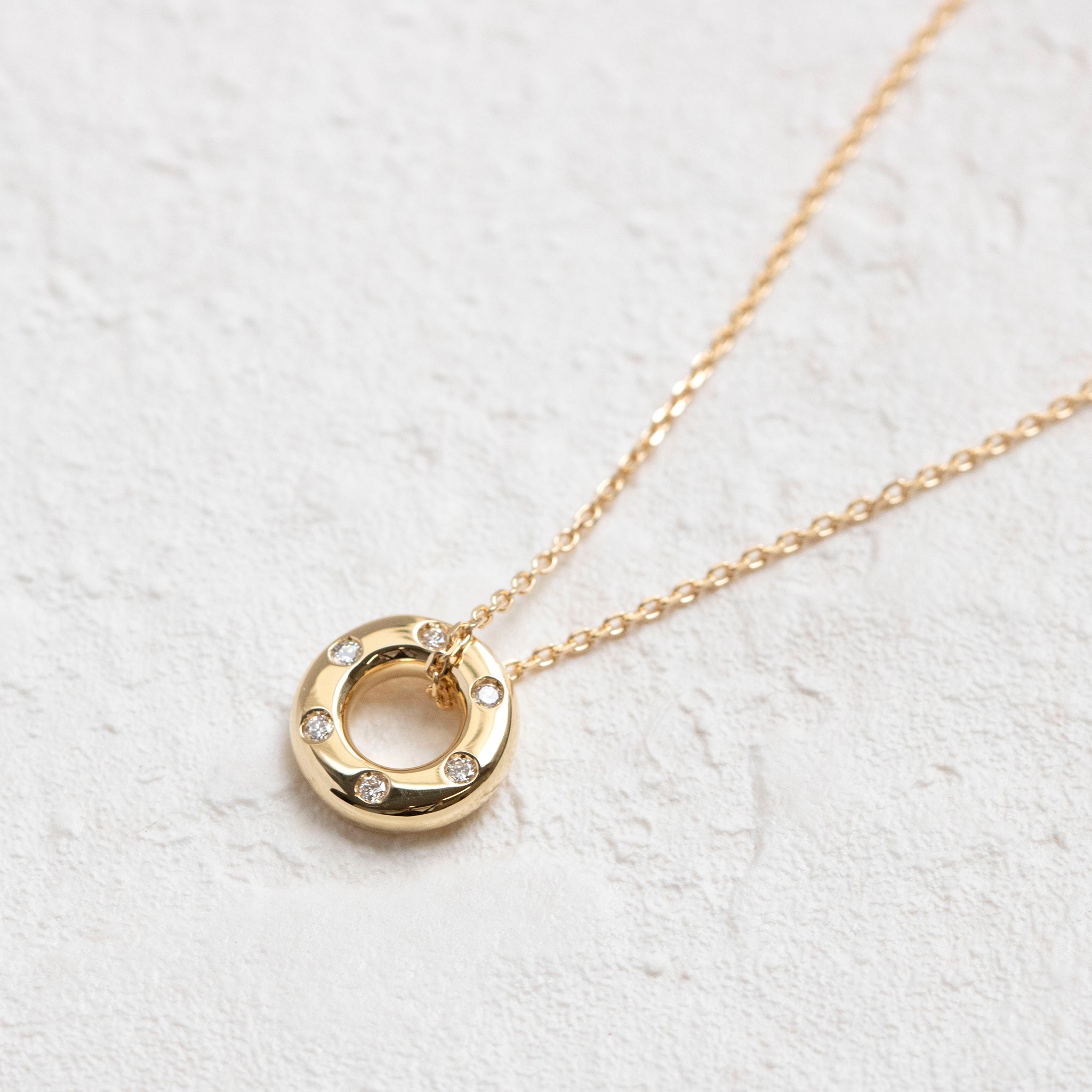 ダイヤモンド K18ネックレス(4月誕生石)《25H02005》