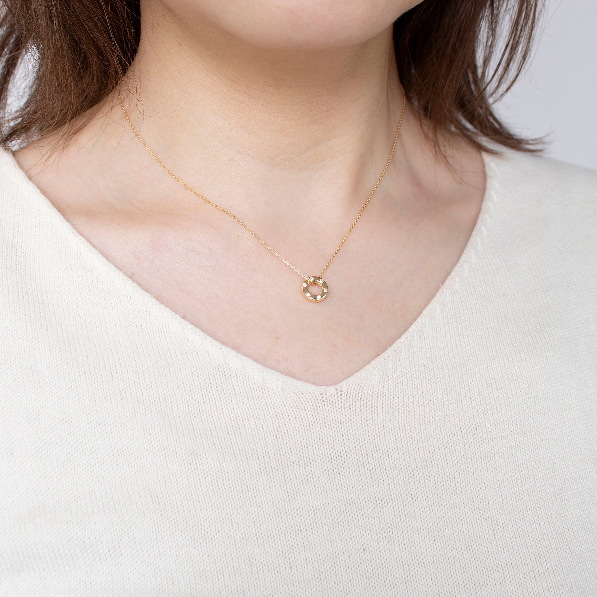 ダイヤモンド K18ネックレス(4月誕生石)《25H02005》